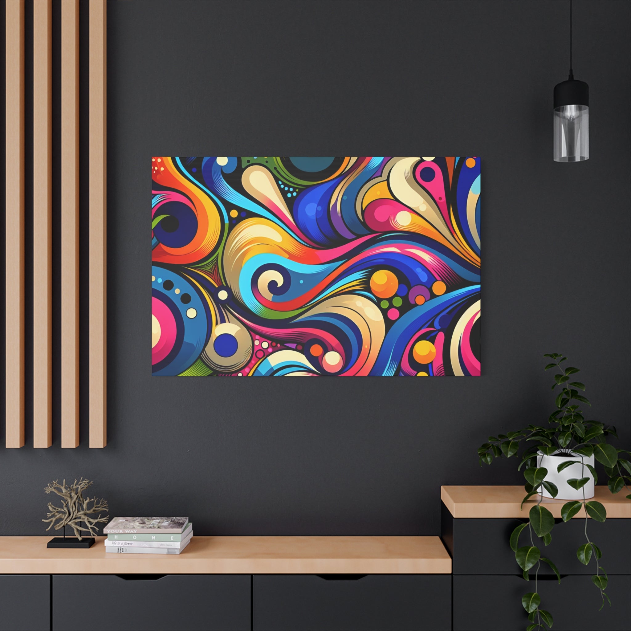 Vibrant Whirls and Swirls Abstract Art Canvas - Canvas