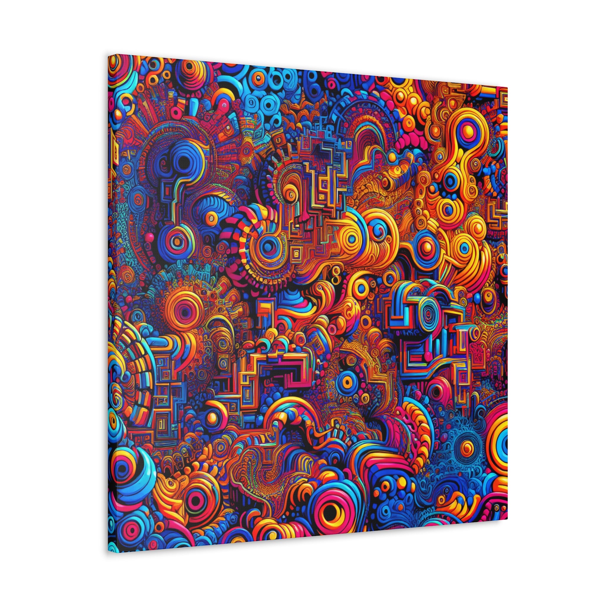 Psychedelic Vortex of Colors Abstract Art Canvas - Canvas