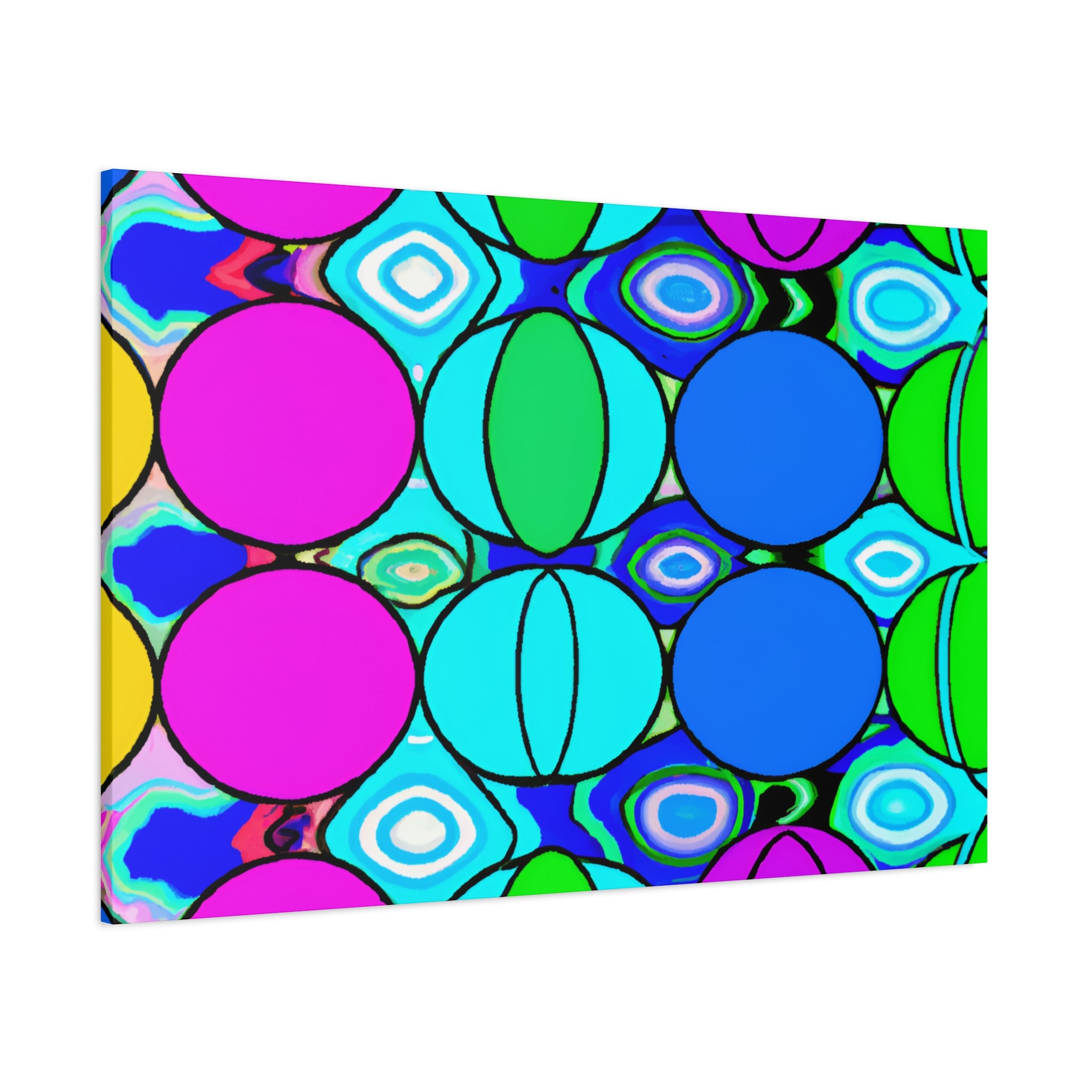 Vibrant Geometric Spheres Abstract Art Canvas - Canvas