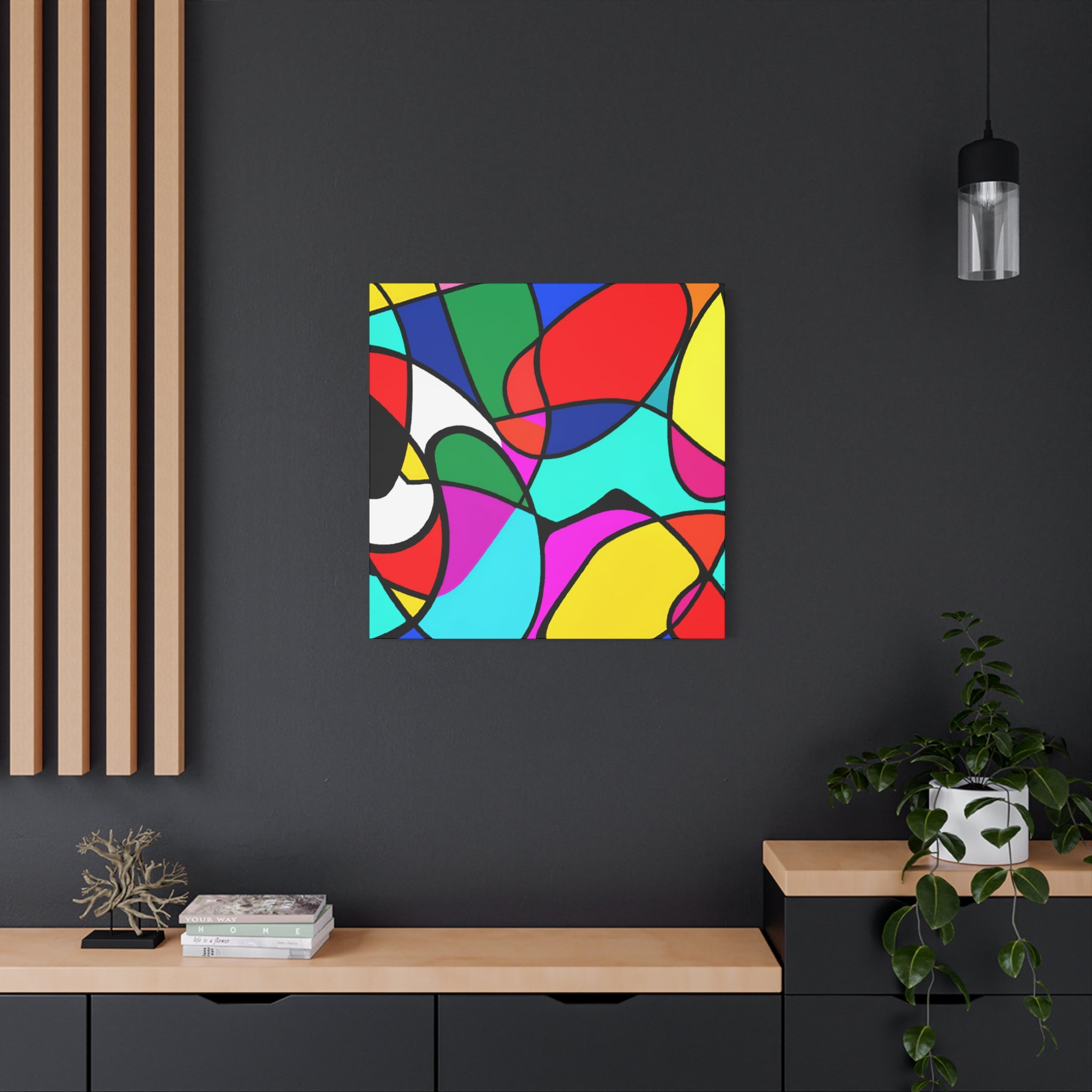 Vibrant Abstract Mosaic Canvas Art Print - Canvas