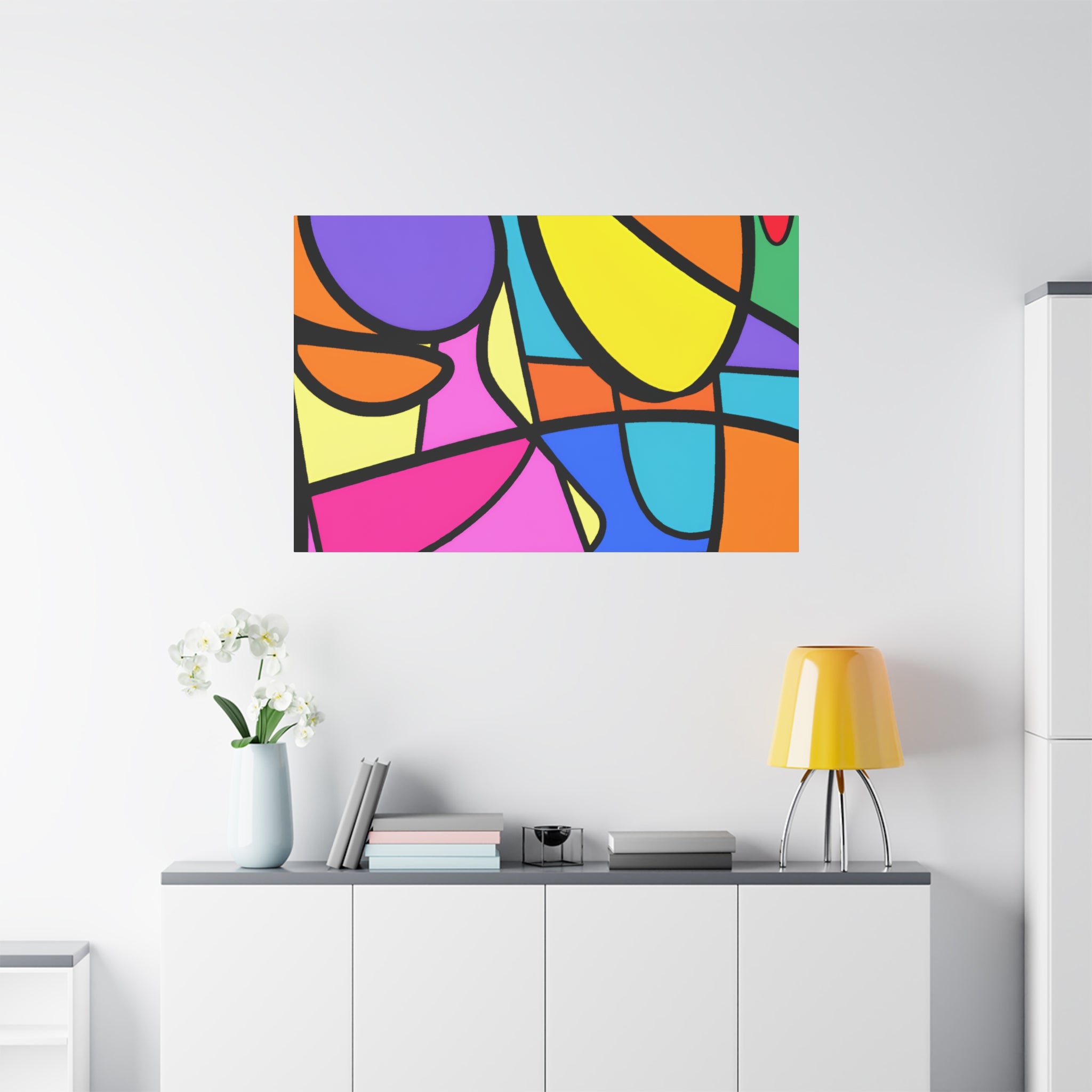 Vibrant Geometric Abstract Art Canvas - Canvas