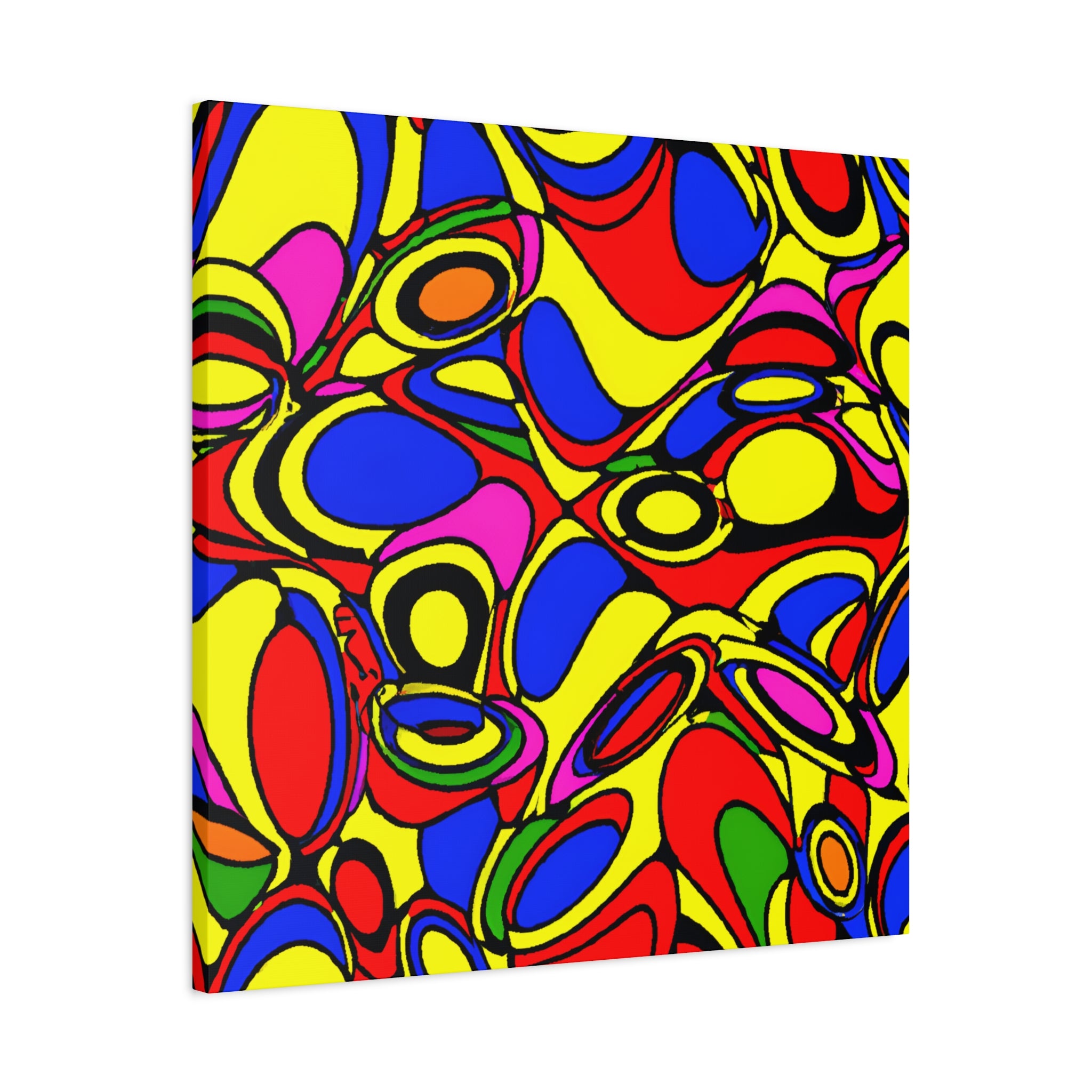 Vibrant Abstract Psychedelic Shapes Canvas Art Print - Canvas