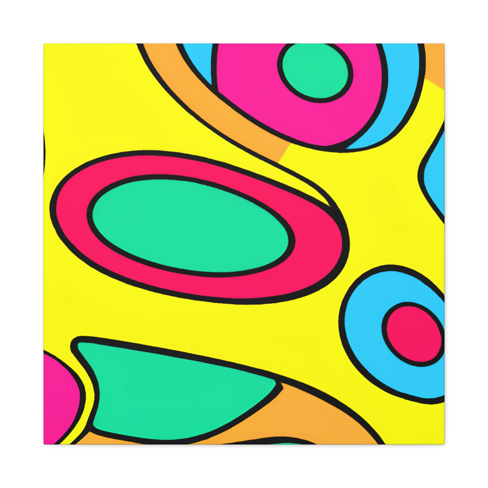 Vibrant Retro Pop Art Ellipses Canvas Print - Canvas