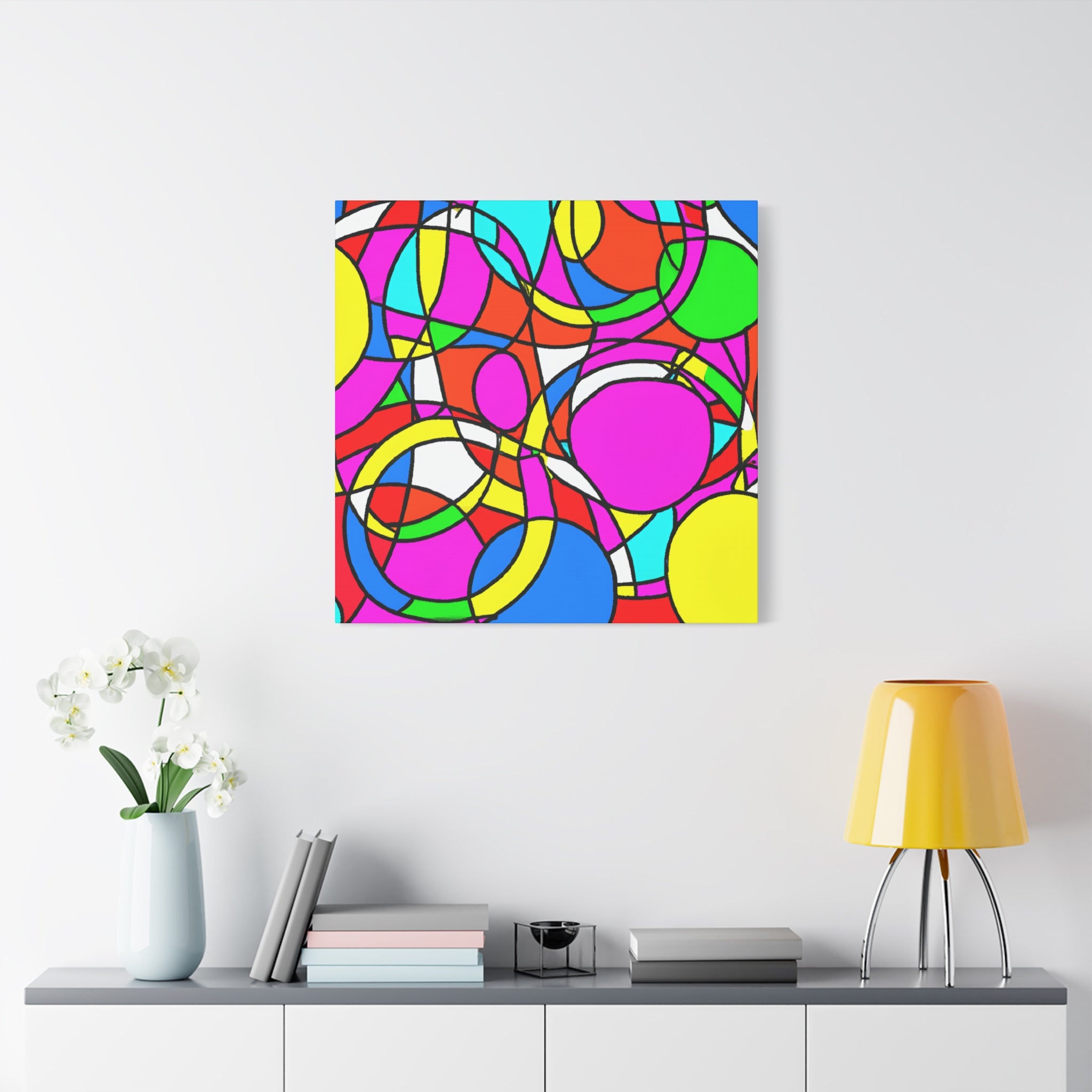 Vibrant Geometric Abstraction Canvas Art - Canvas