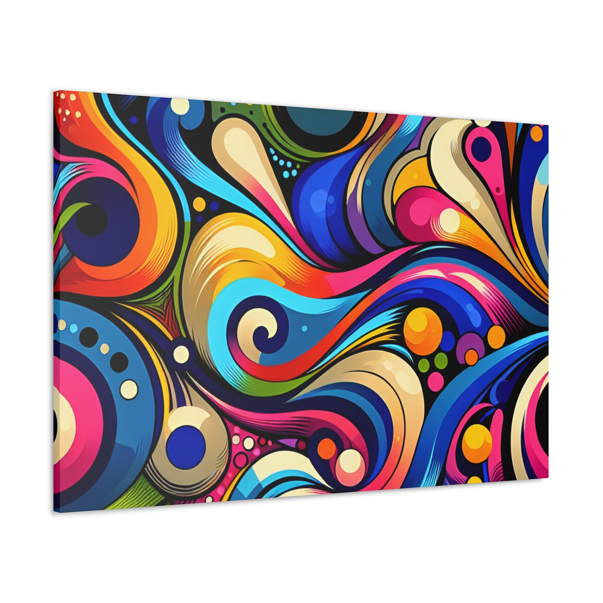 Vibrant Whirls and Swirls Abstract Art Canvas - Canvas