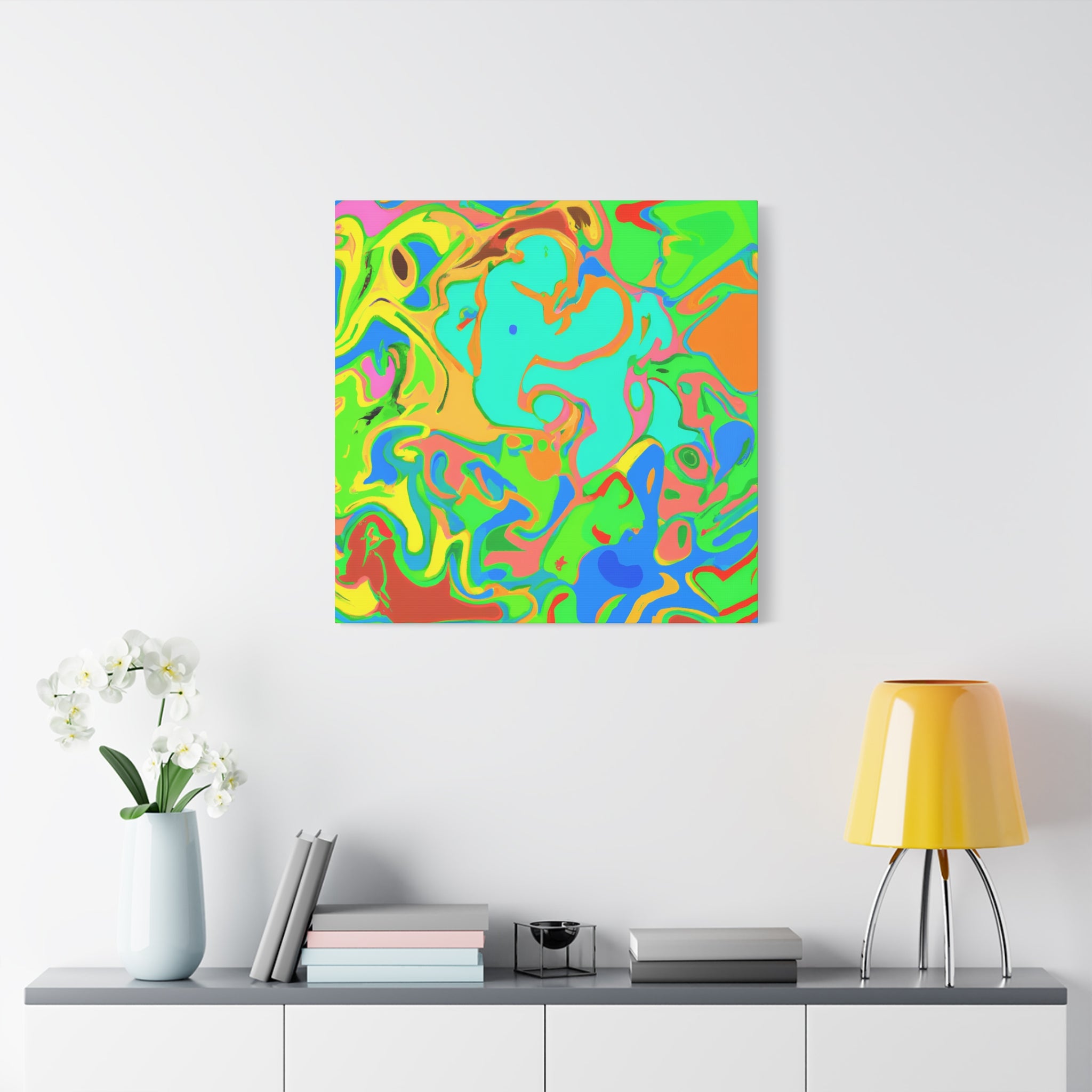 Vibrant Psychedelic Dreamscape Abstract Canvas Art - Canvas