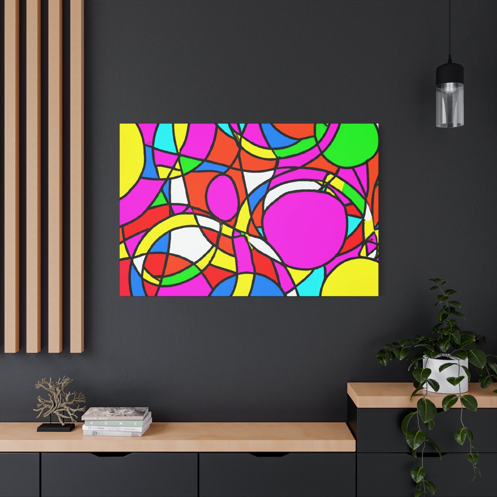 Vibrant Geometric Abstraction Canvas Art - Canvas