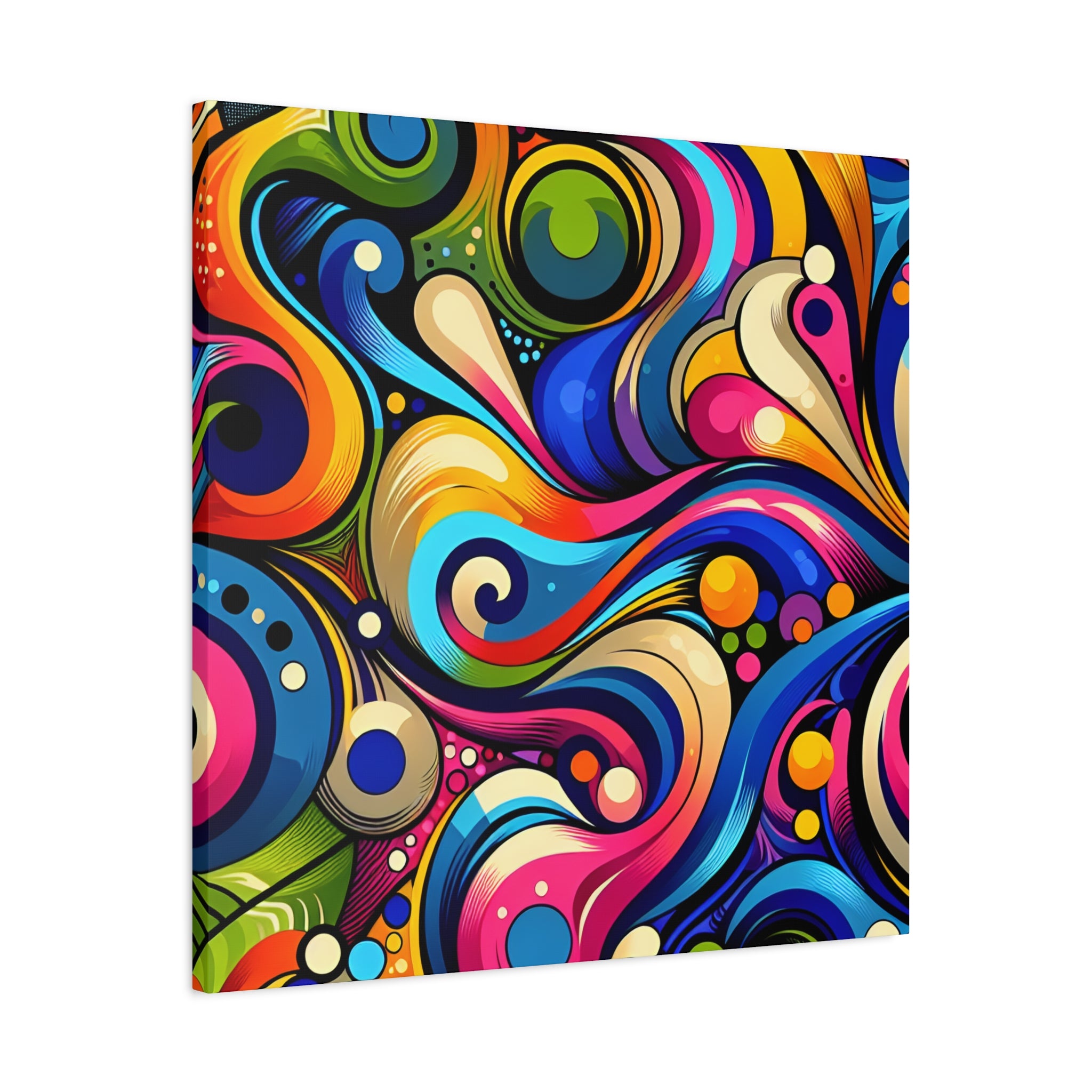 Vibrant Whirls and Swirls Abstract Art Canvas - Canvas