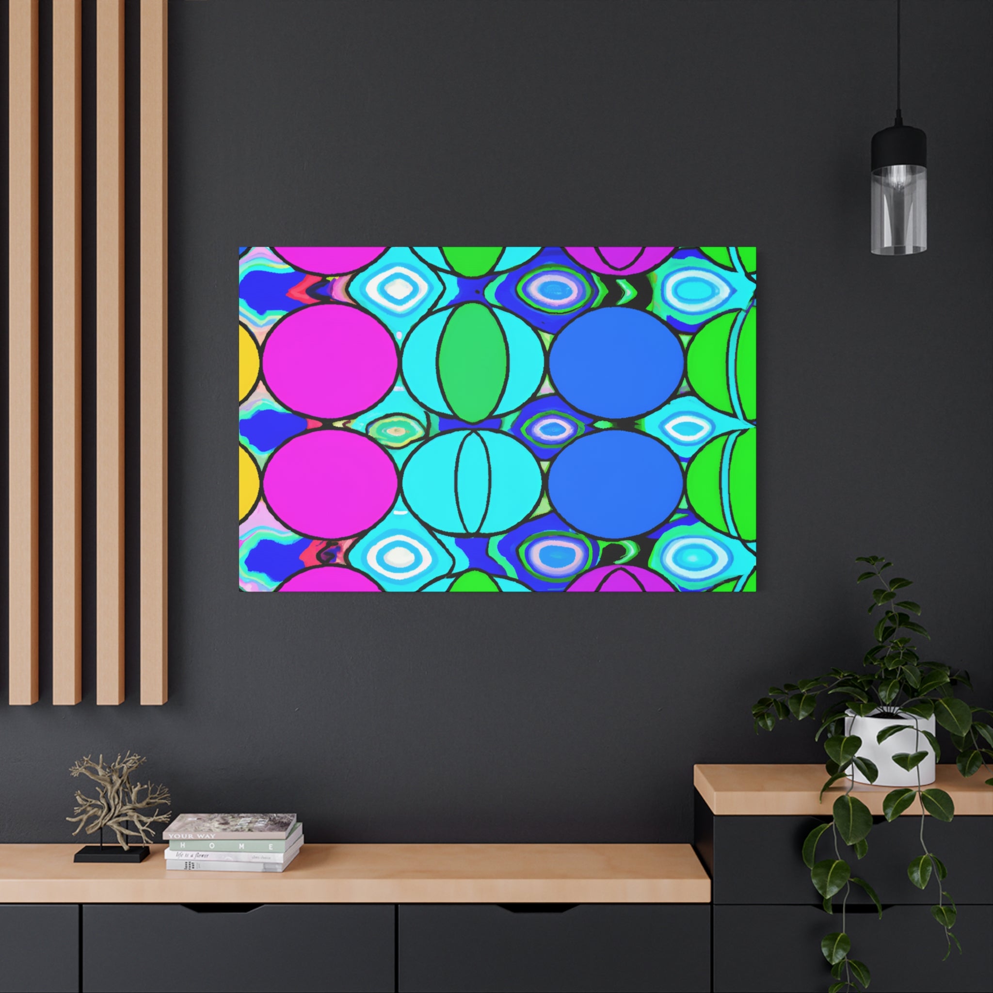 Vibrant Geometric Spheres Abstract Art Canvas - Canvas