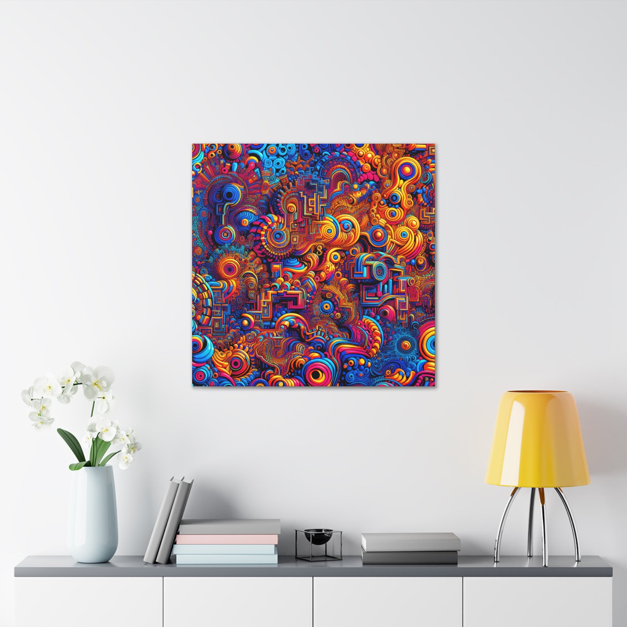 Psychedelic Vortex of Colors Abstract Art Canvas - Canvas