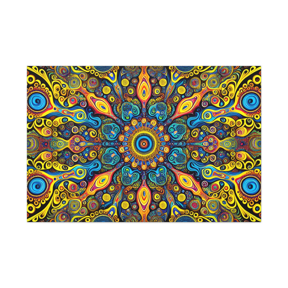 Psychedelic Kaleidoscope Mandala Canvas Art Print - Canvas