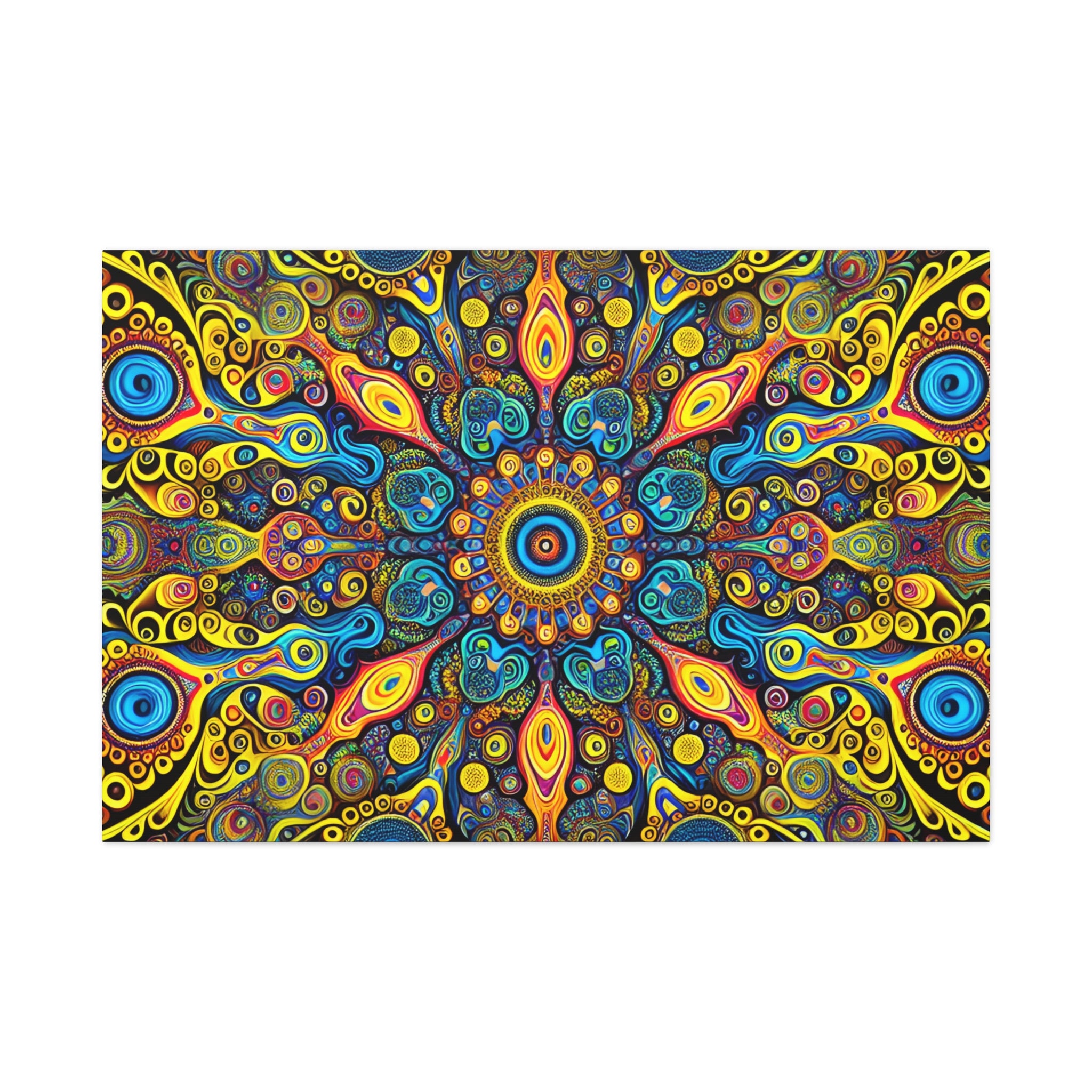 Psychedelic Kaleidoscope Mandala Canvas Art Print - Canvas