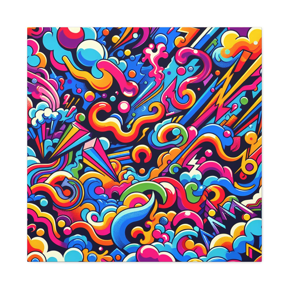 Vibrant Psychedelic Dreamscape Canvas Art Print - Canvas