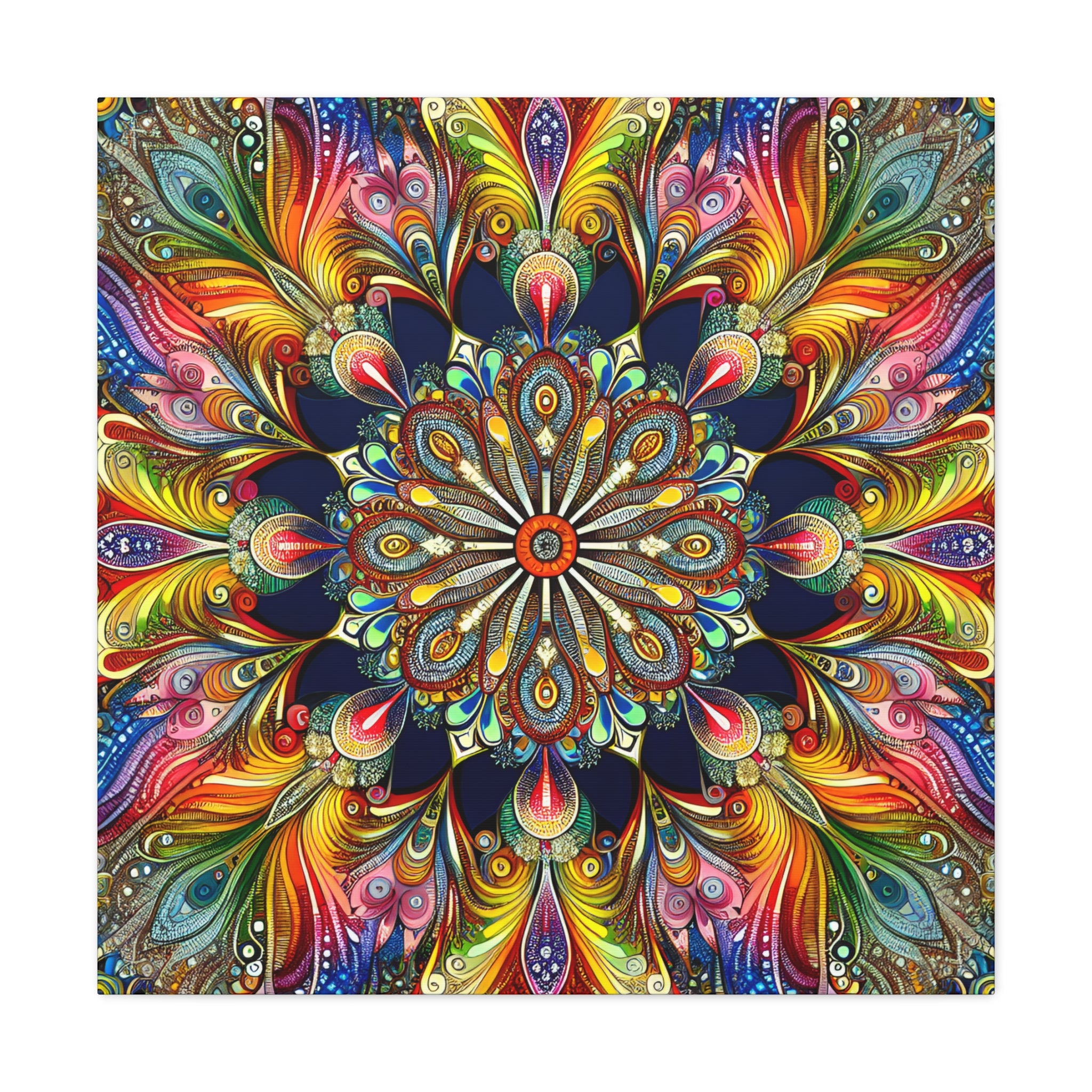 Vibrant Mandala Symphony Premium Canvas Art - Canvas