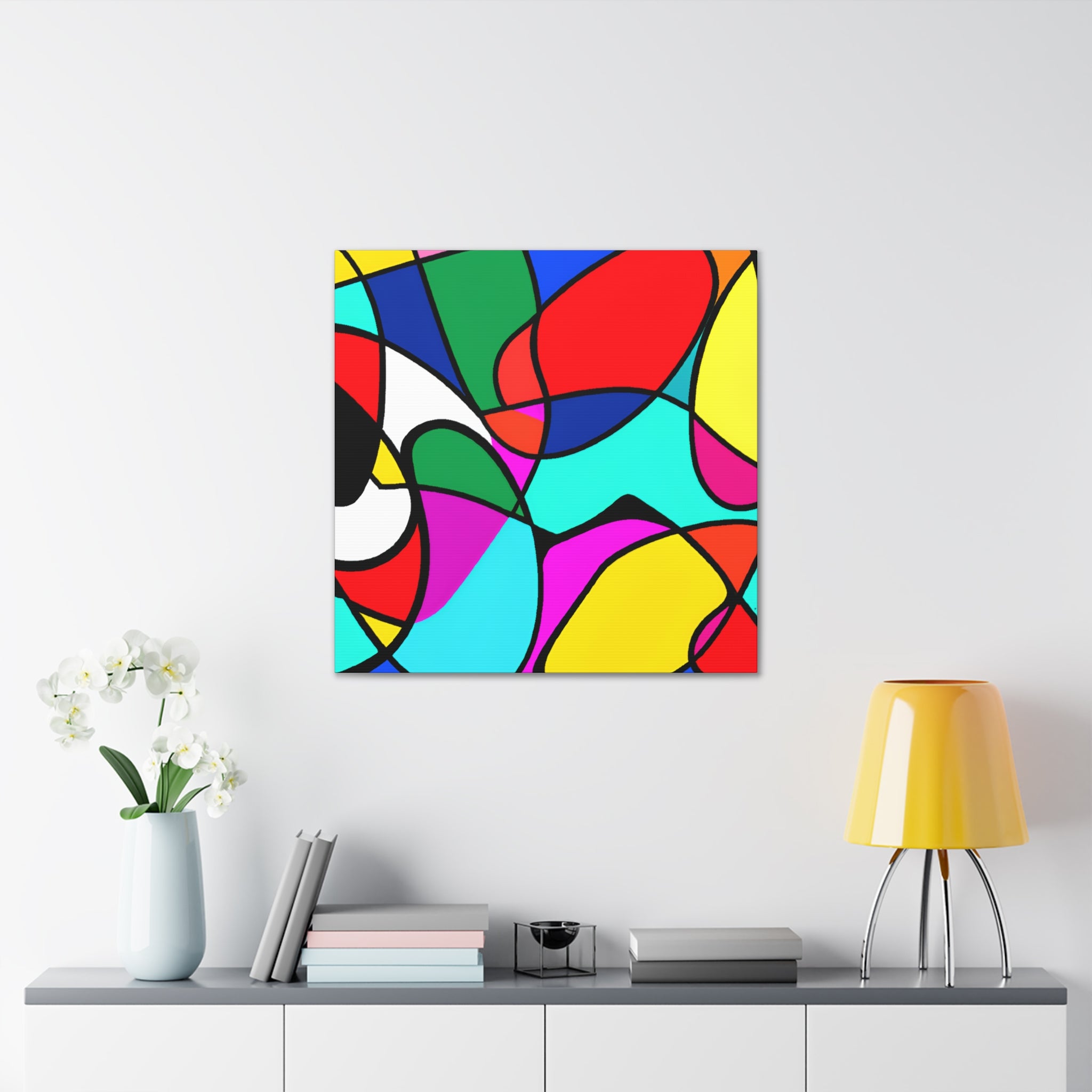 Vibrant Abstract Mosaic Canvas Art Print - Canvas