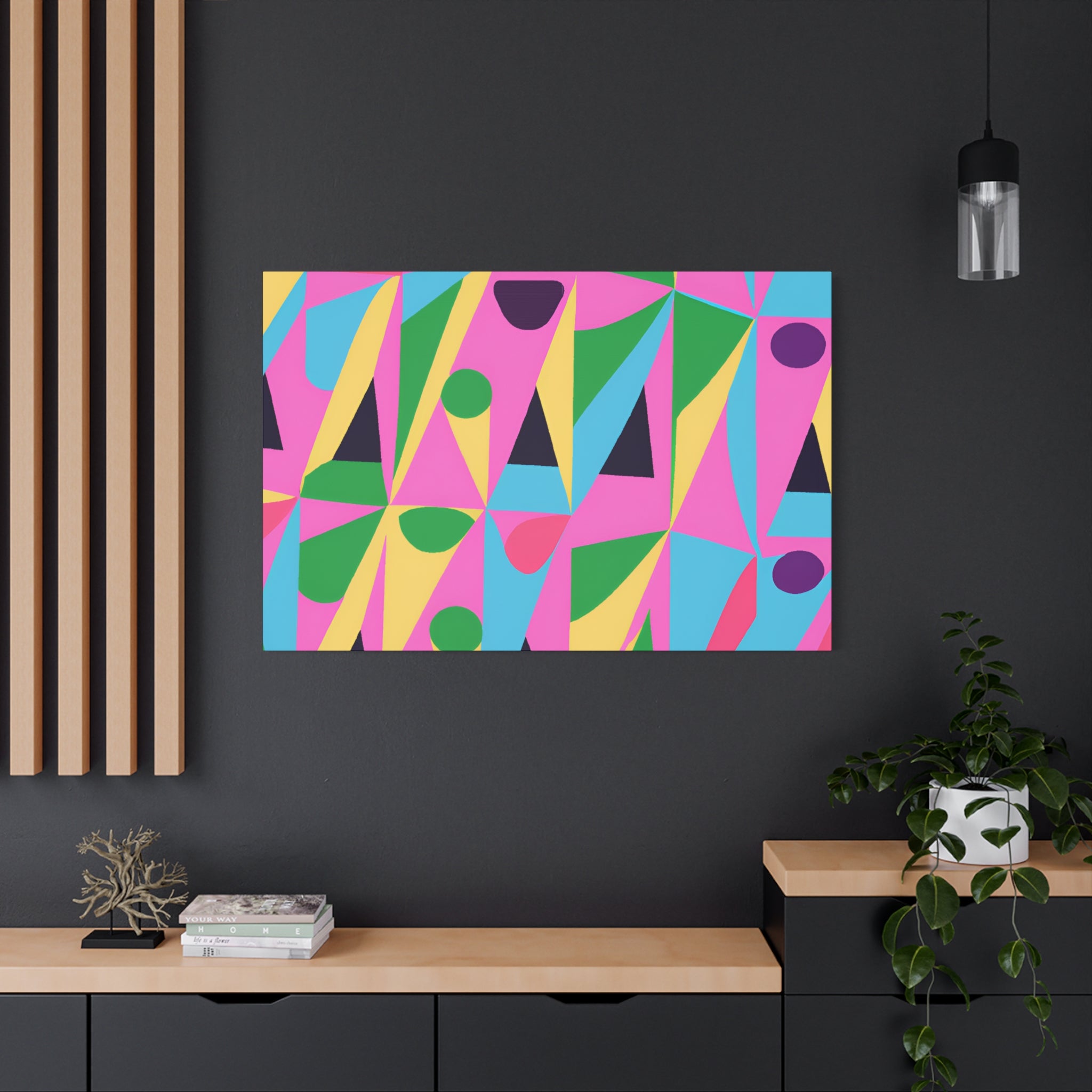 Vibrant Geometric Abstraction Canvas Artwork - Canvas