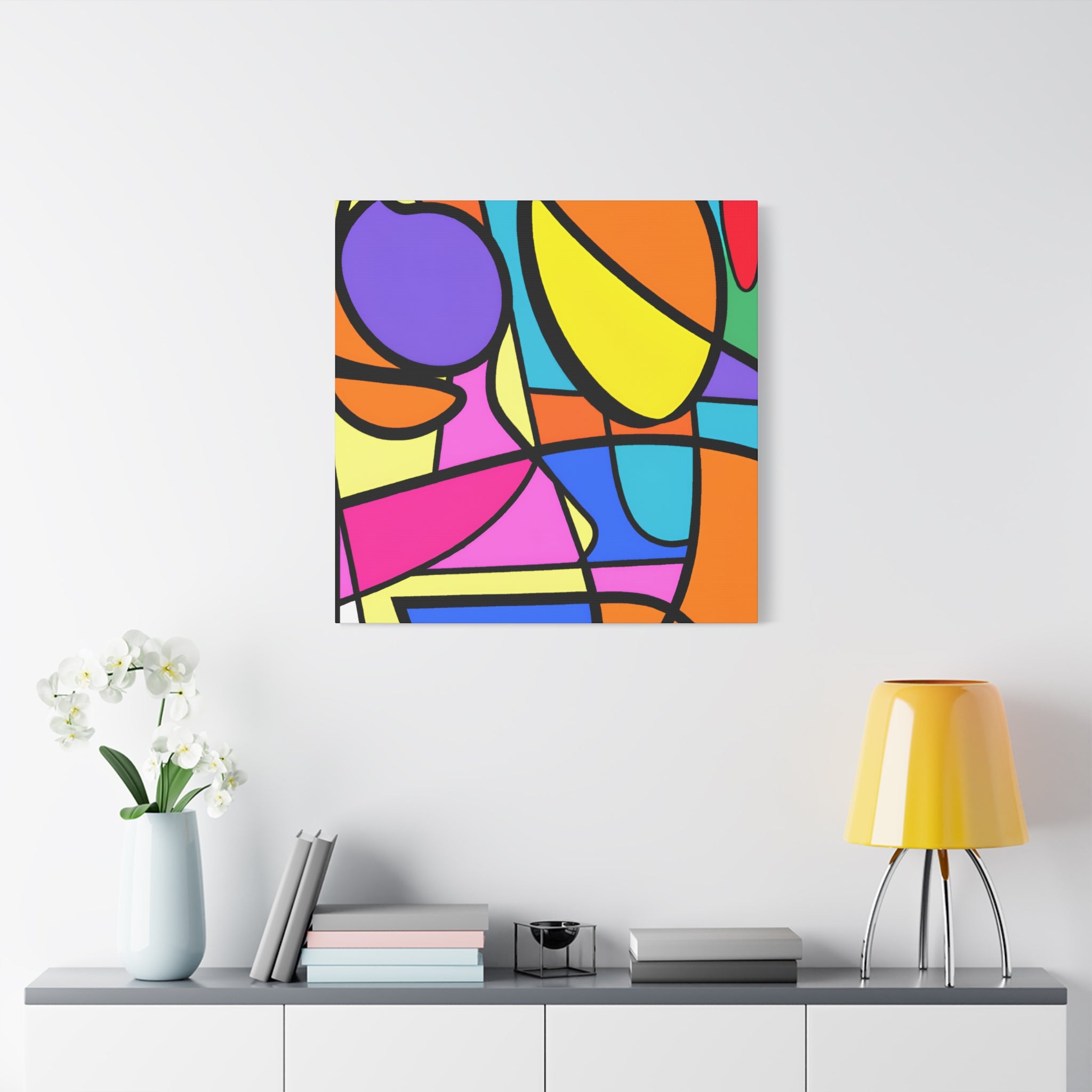 Vibrant Geometric Abstract Art Canvas - Canvas
