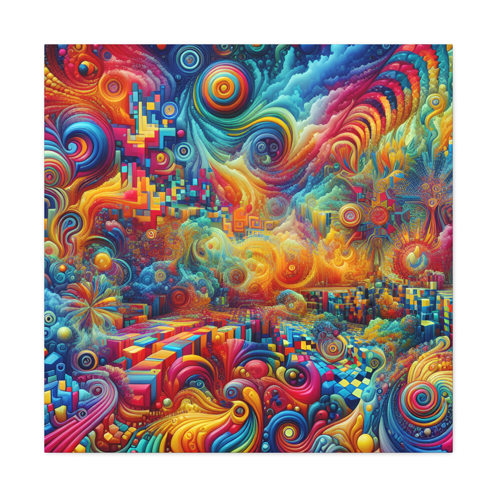 Vibrant Vortex of Psychedelic Dreams Canvas Art Print - Canvas