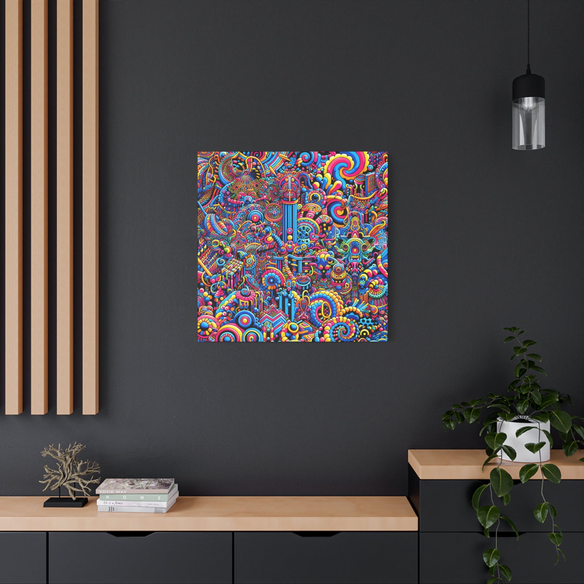 Psychedelic Dreamscape Vibrant Abstract Canvas Art - Canvas