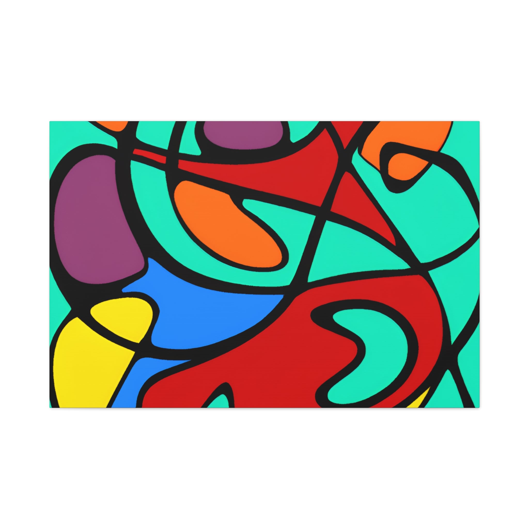 Vibrant Abstract Curves Canvas Art Print - Canvas