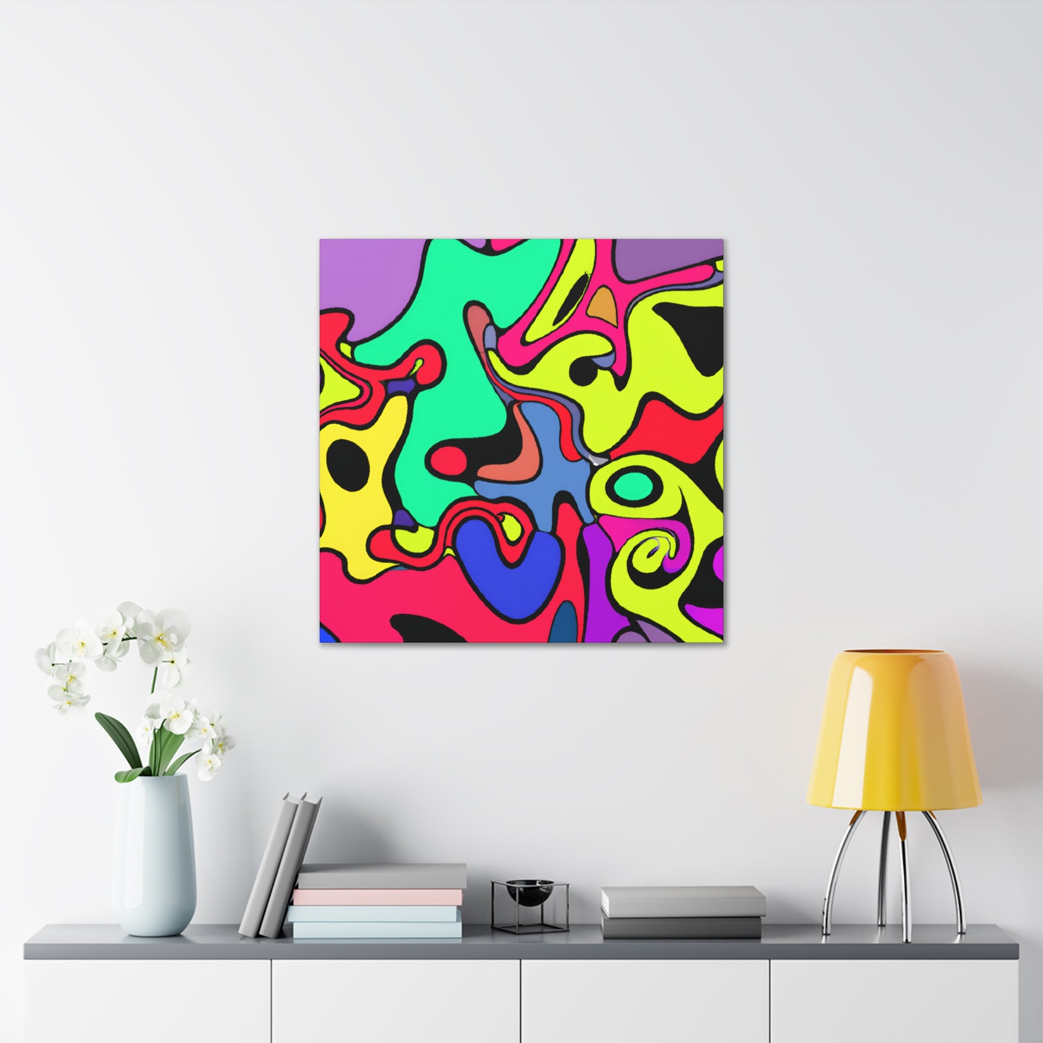 Psychedelic Color Fusion Abstract Art Canvas - Canvas