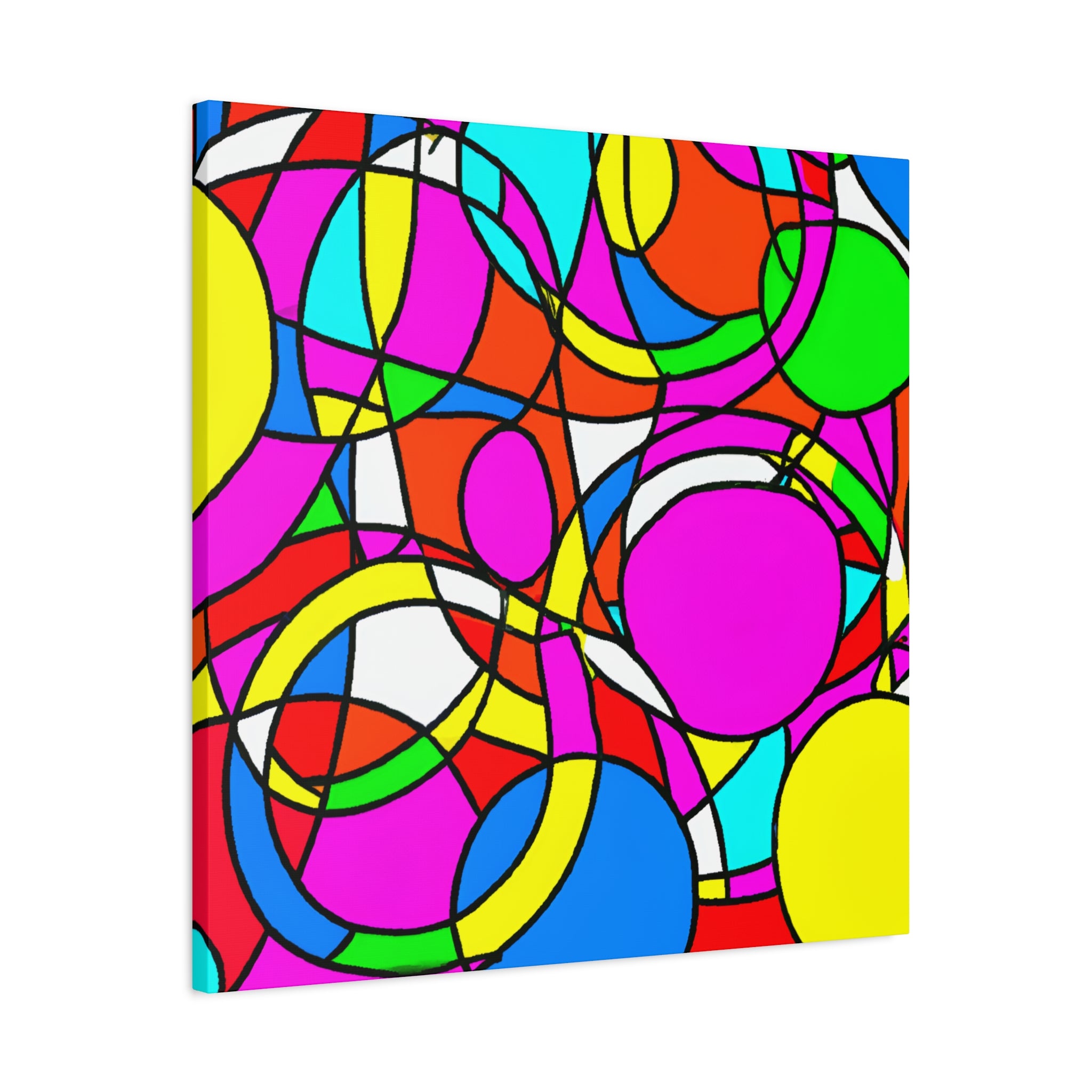 Vibrant Geometric Abstraction Canvas Art - Canvas