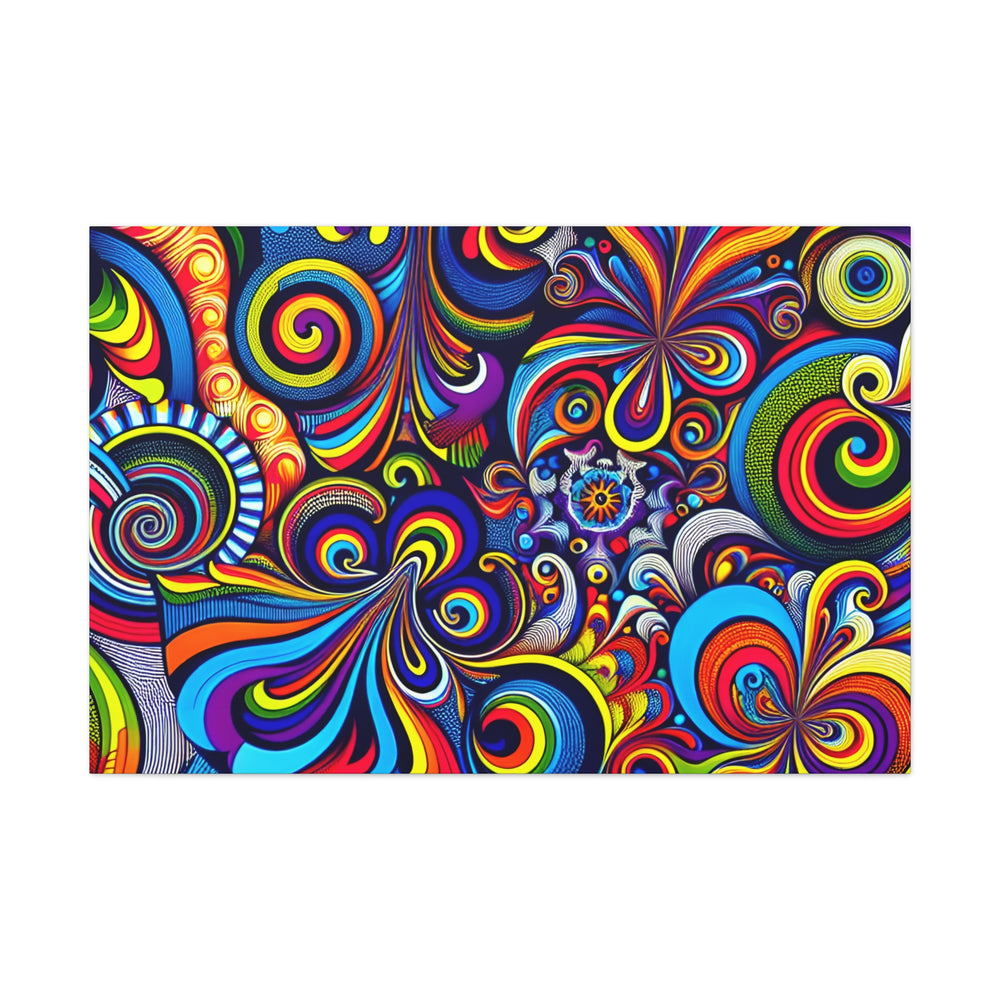 Vibrant Psychedelic Swirls Abstract Art Canvas - Canvas