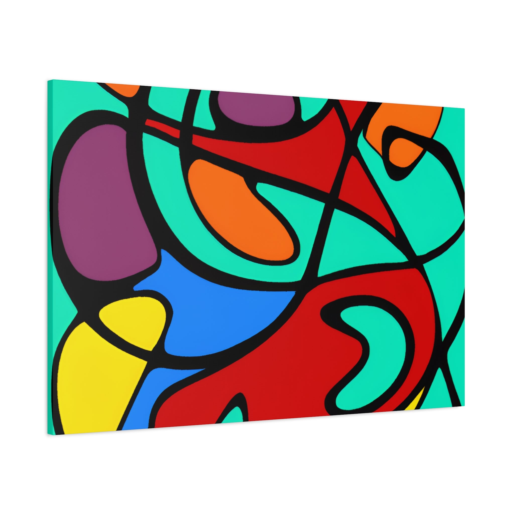Vibrant Abstract Curves Canvas Art Print - Canvas