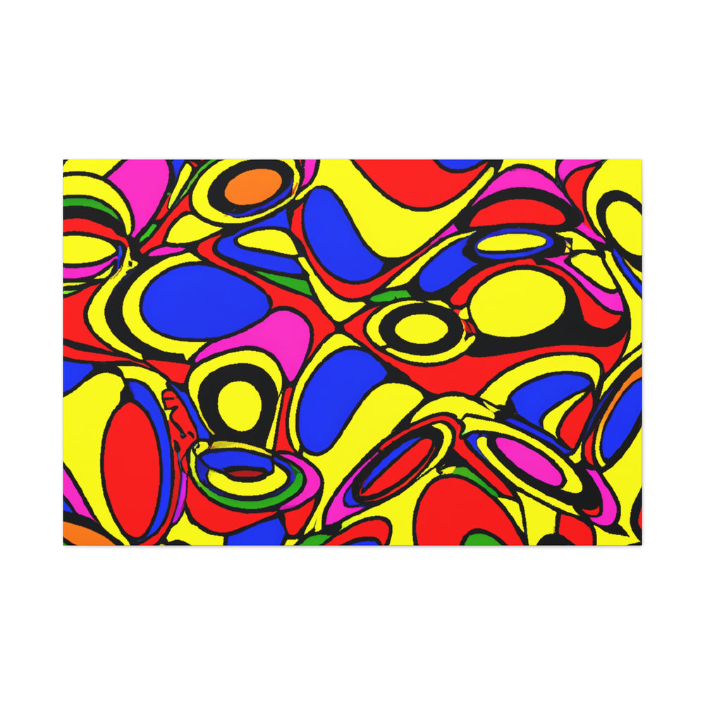 Vibrant Abstract Psychedelic Shapes Canvas Art Print - Canvas