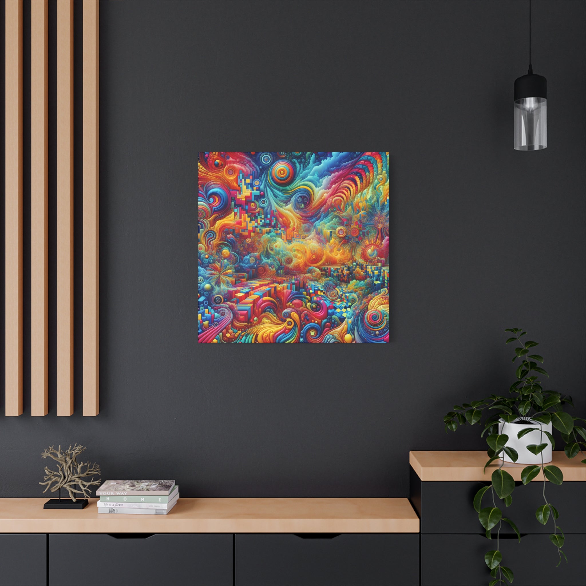 Vibrant Vortex of Psychedelic Dreams Canvas Art Print - Canvas