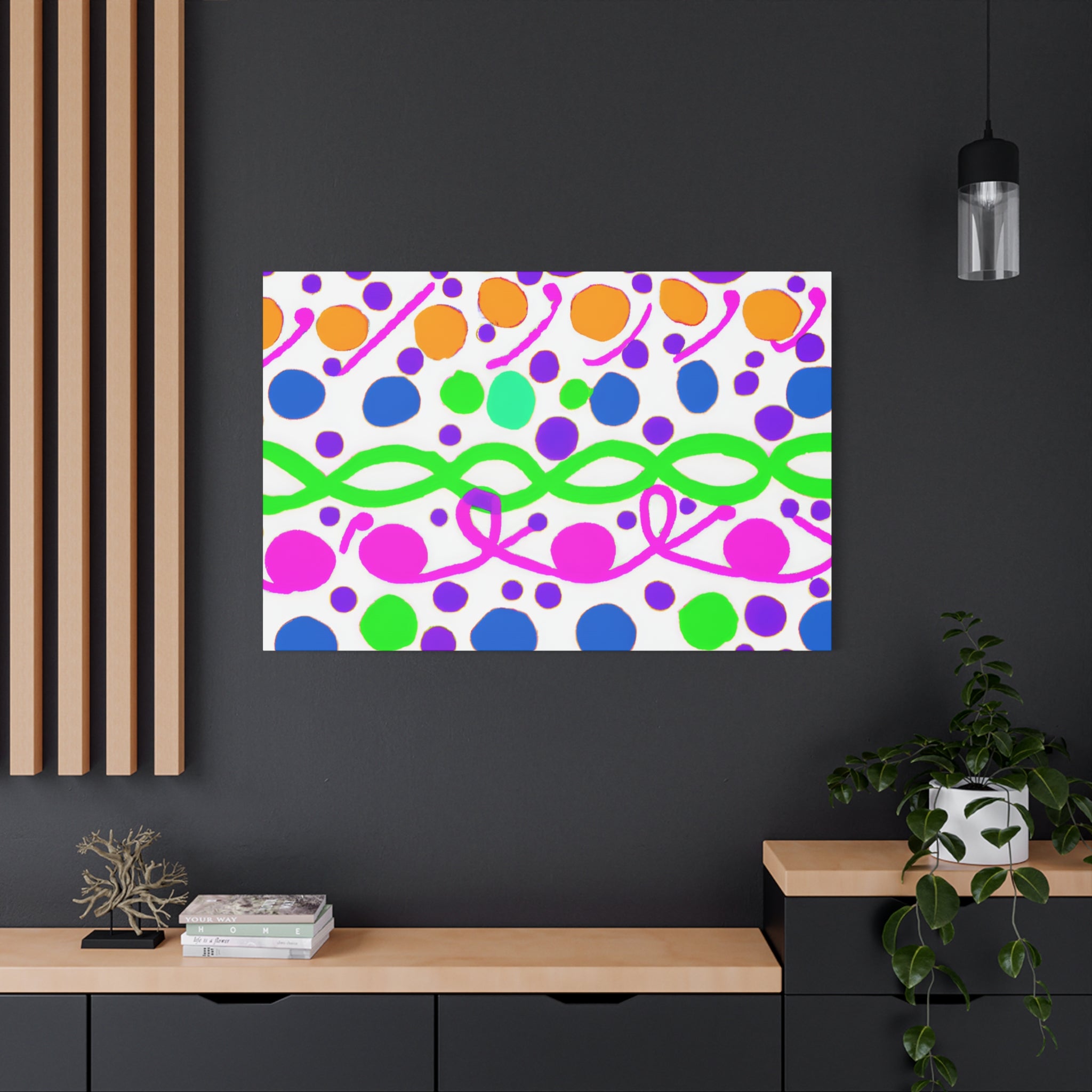 Vibrant Abstract Bubbles and Waves Canvas Art - Canvas