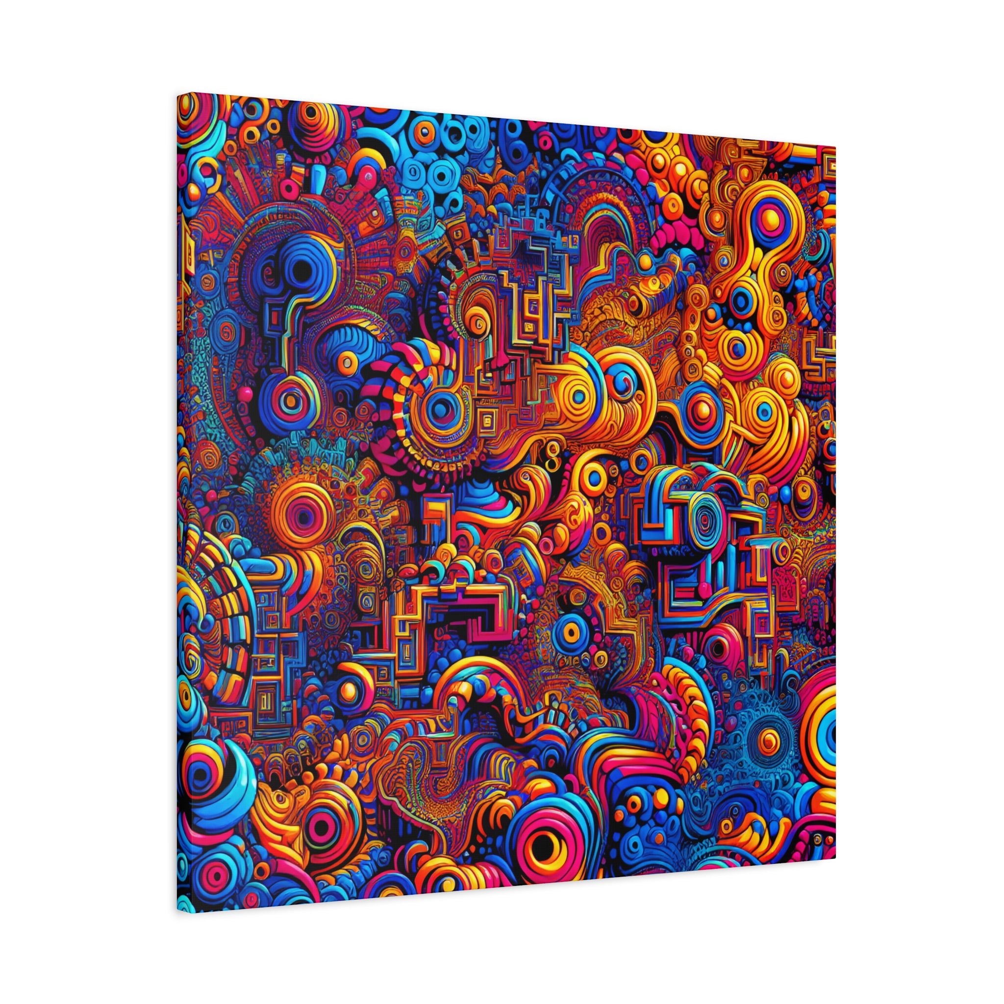 Psychedelic Vortex of Colors Abstract Art Canvas - Canvas
