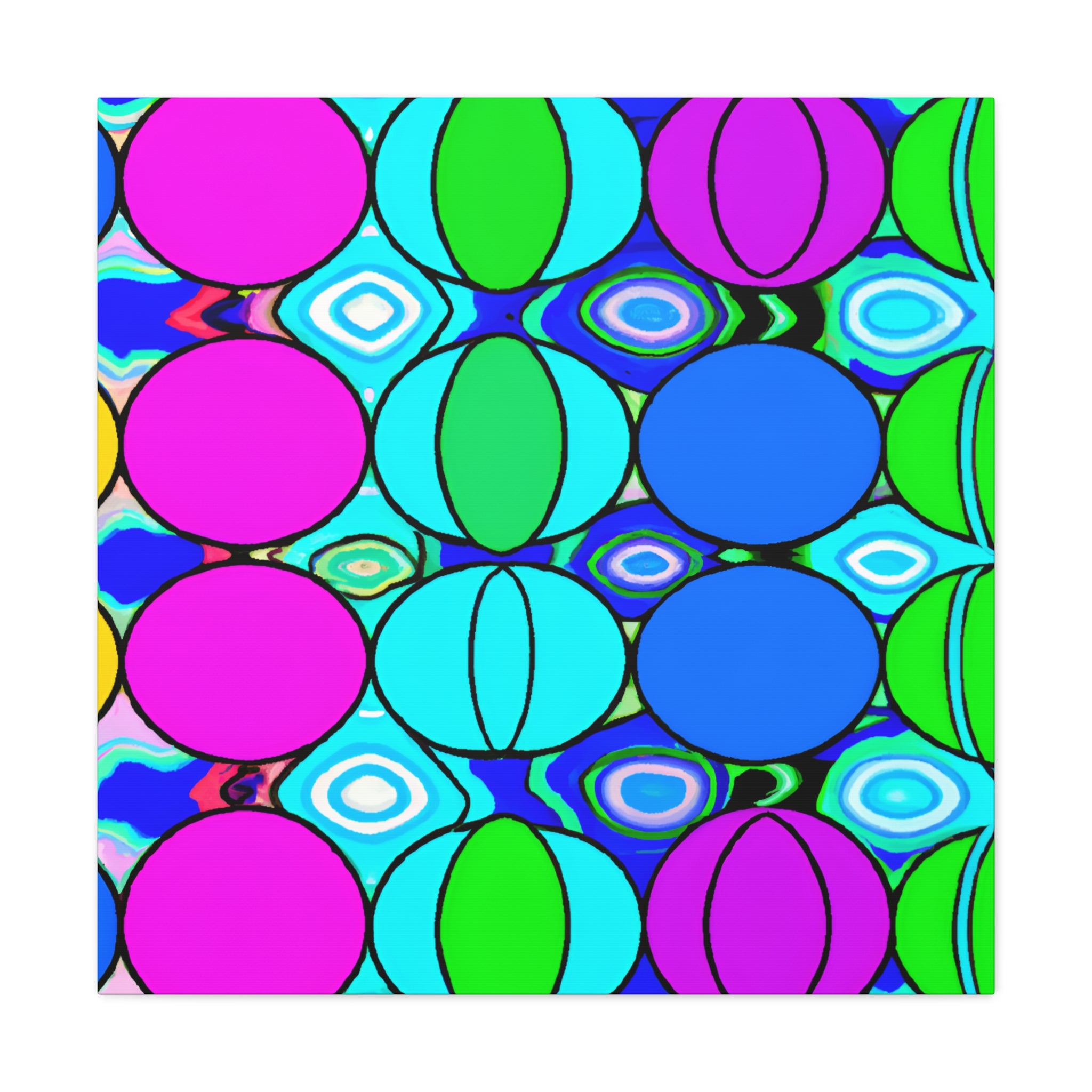 Vibrant Geometric Spheres Abstract Art Canvas - Canvas