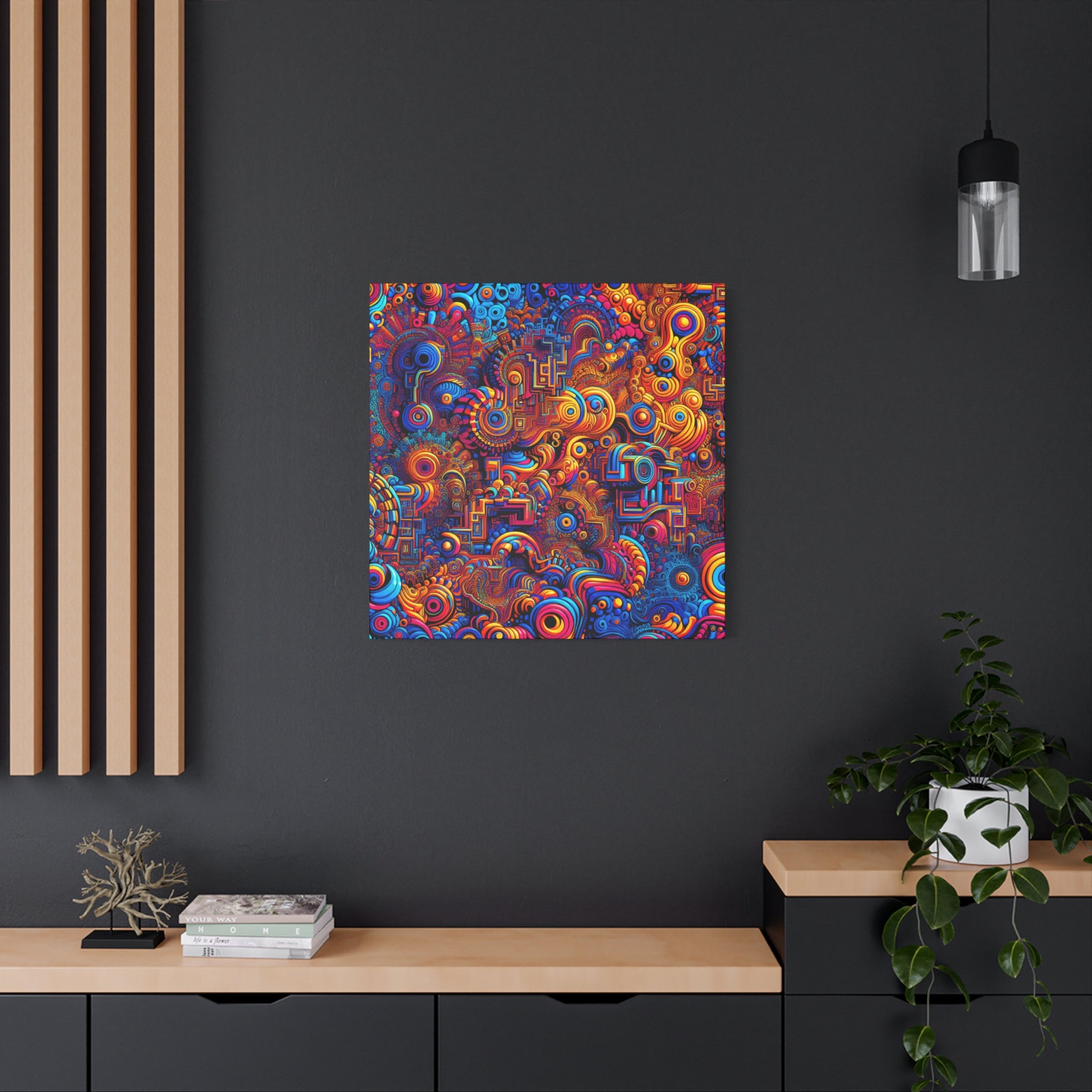 Psychedelic Vortex of Colors Abstract Art Canvas - Canvas