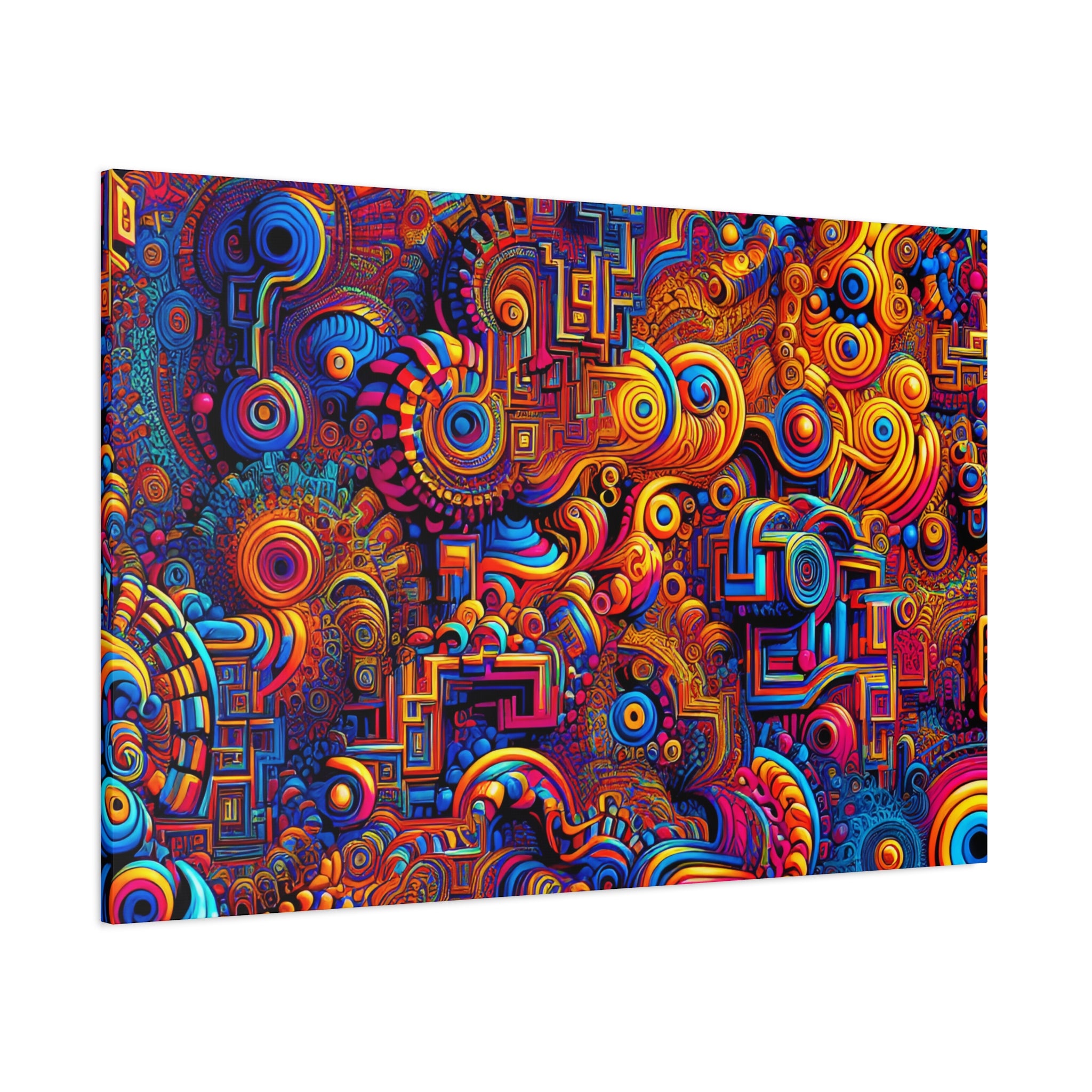 Psychedelic Vortex of Colors Abstract Art Canvas - Canvas