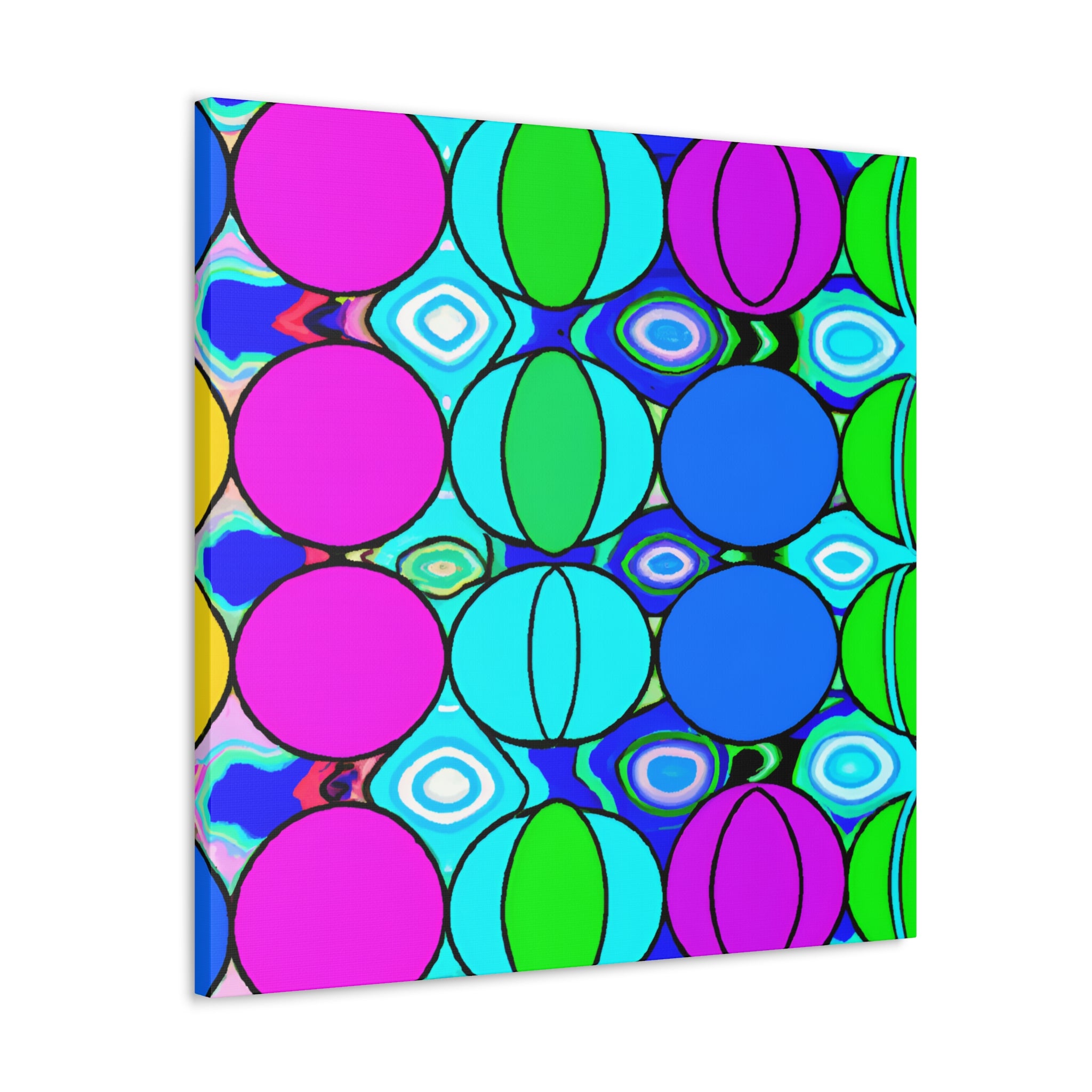 Vibrant Geometric Spheres Abstract Art Canvas - Canvas