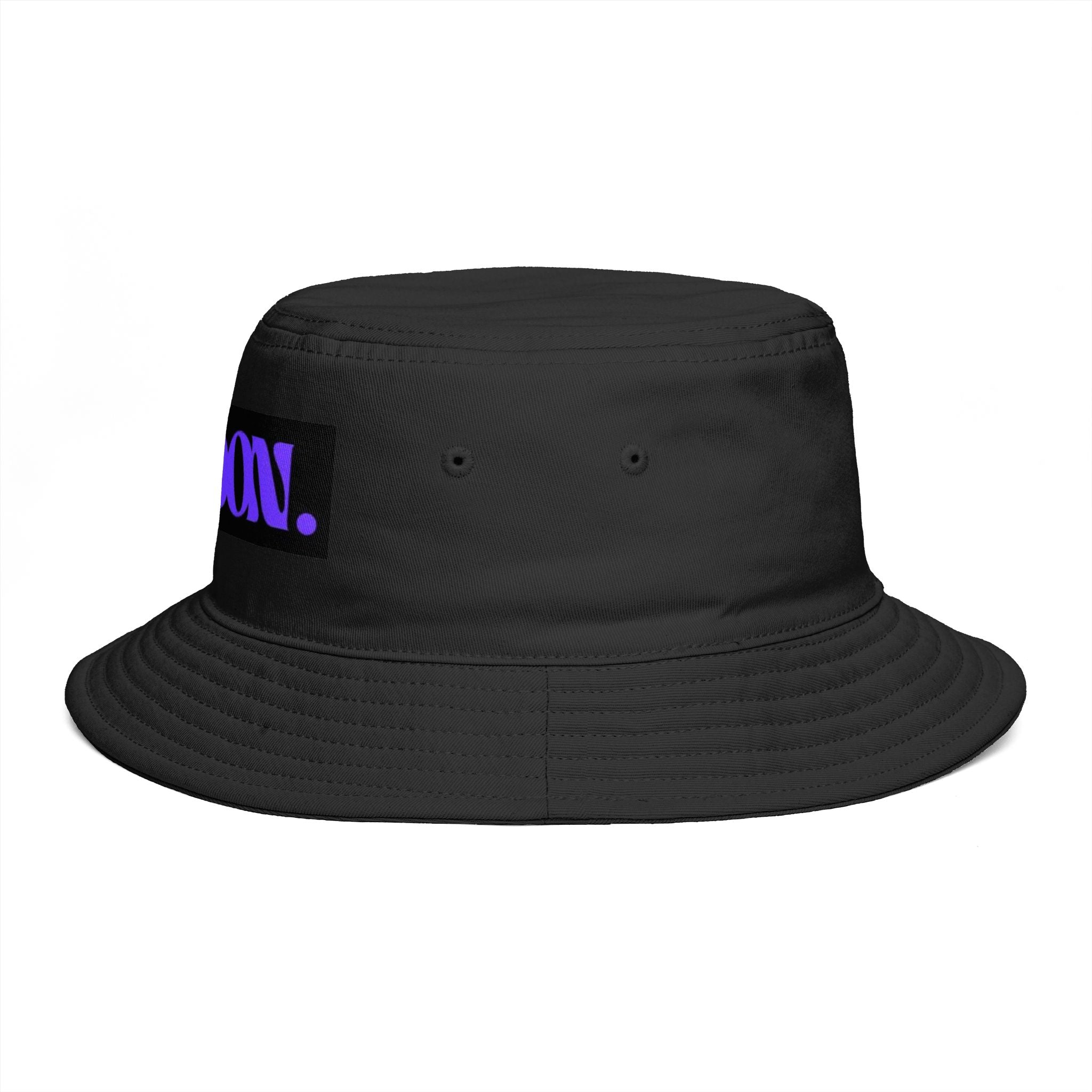 London Purple Logo Bucket Hat — Retro Streetwear Travel Cap