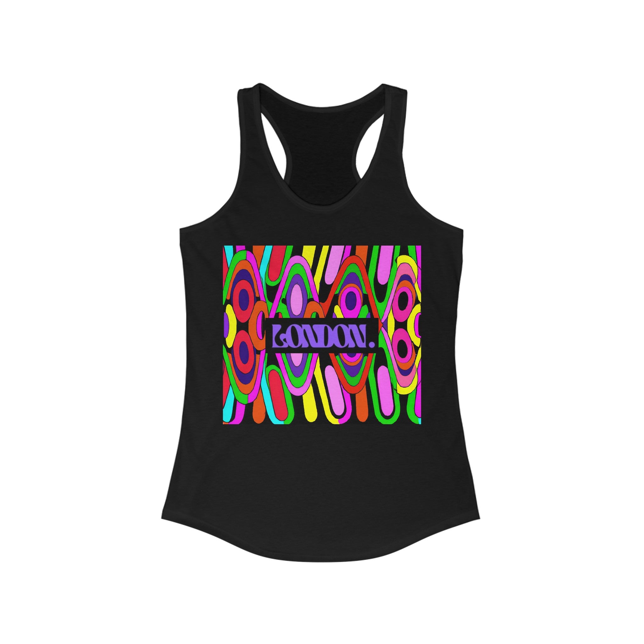 "KaleidoGrooves & Neon Hues" - Racerback Tank Top