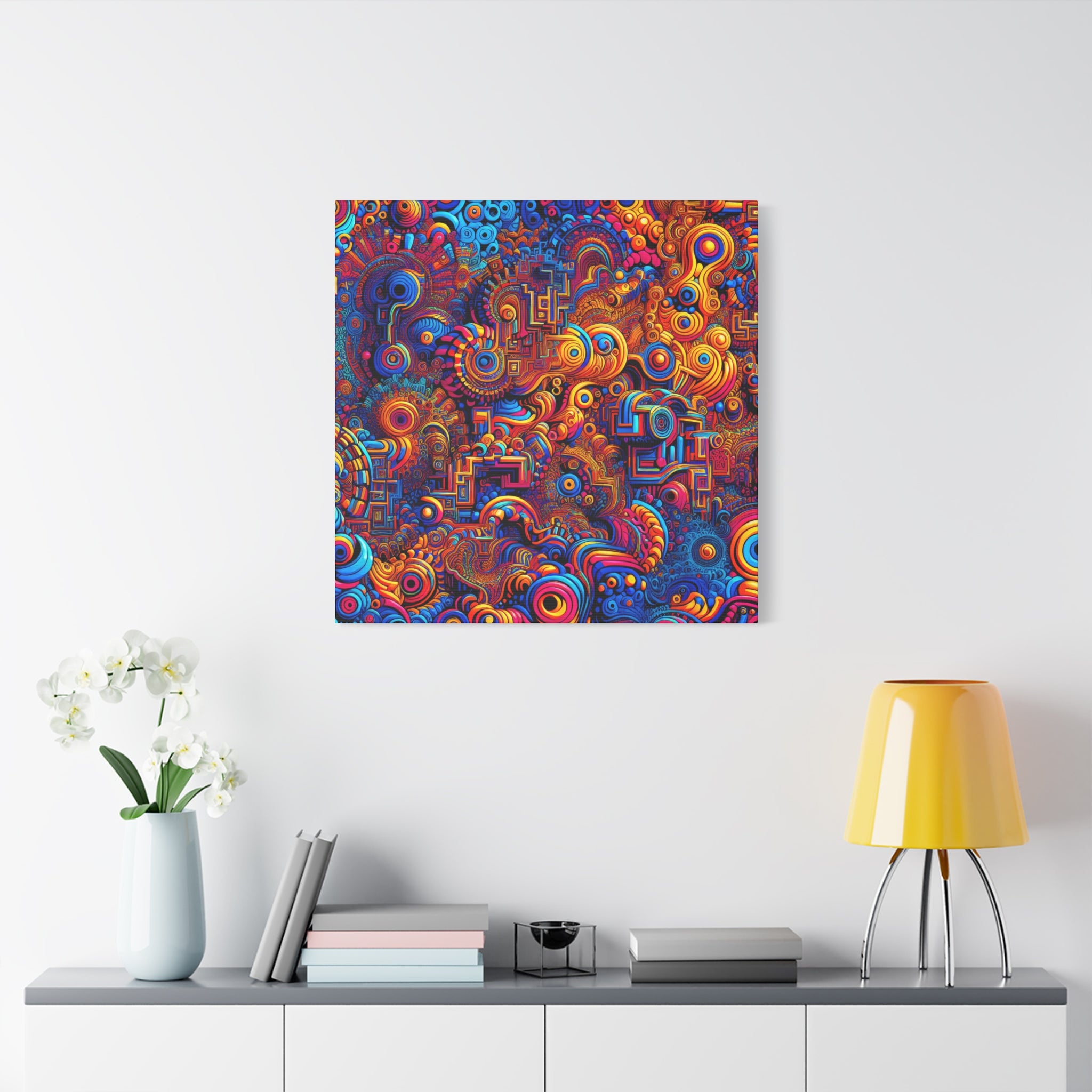 Psychedelic Vortex of Colors Abstract Art Canvas - Canvas