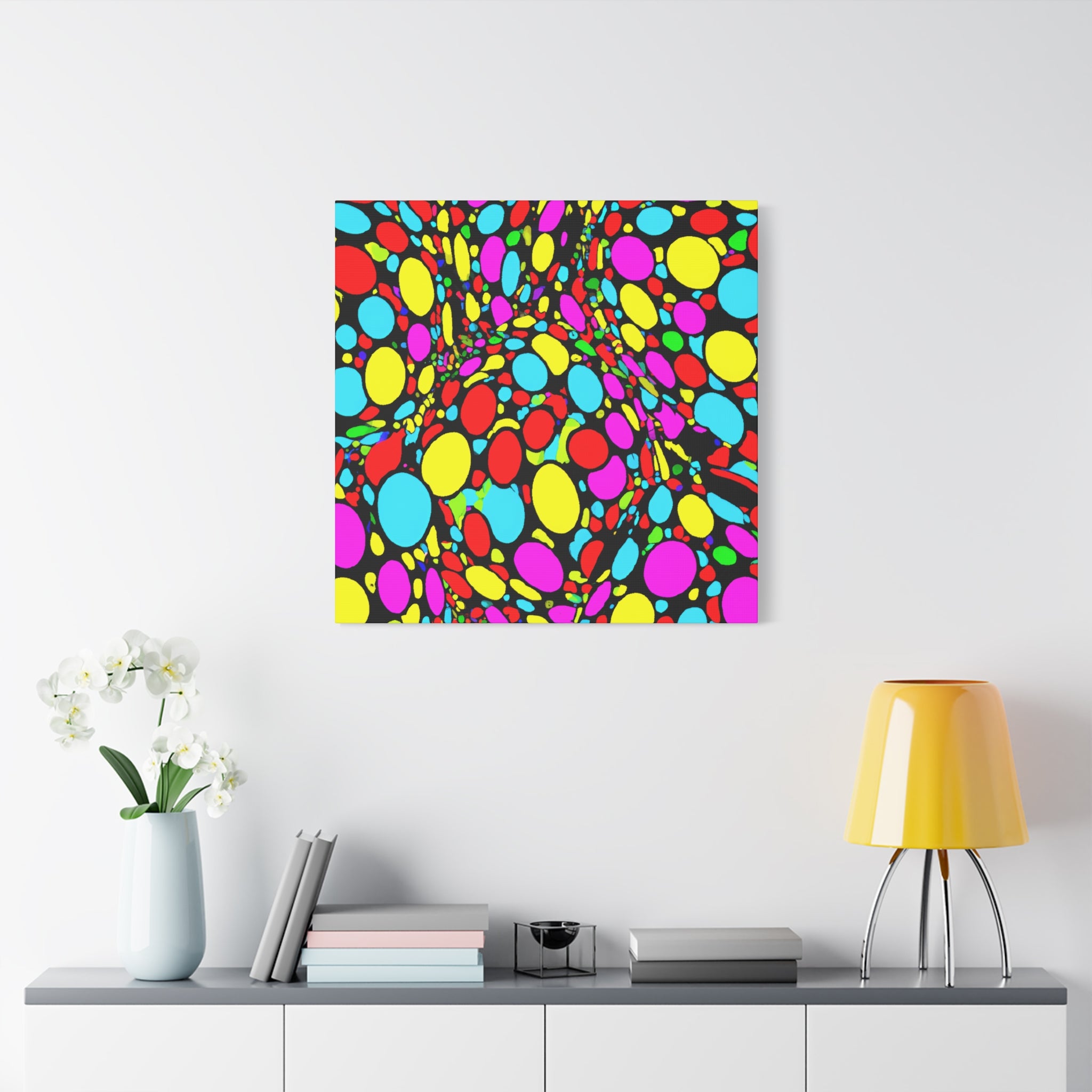 Vibrant Abstract Cell Party Canvas Art Print - Canvas