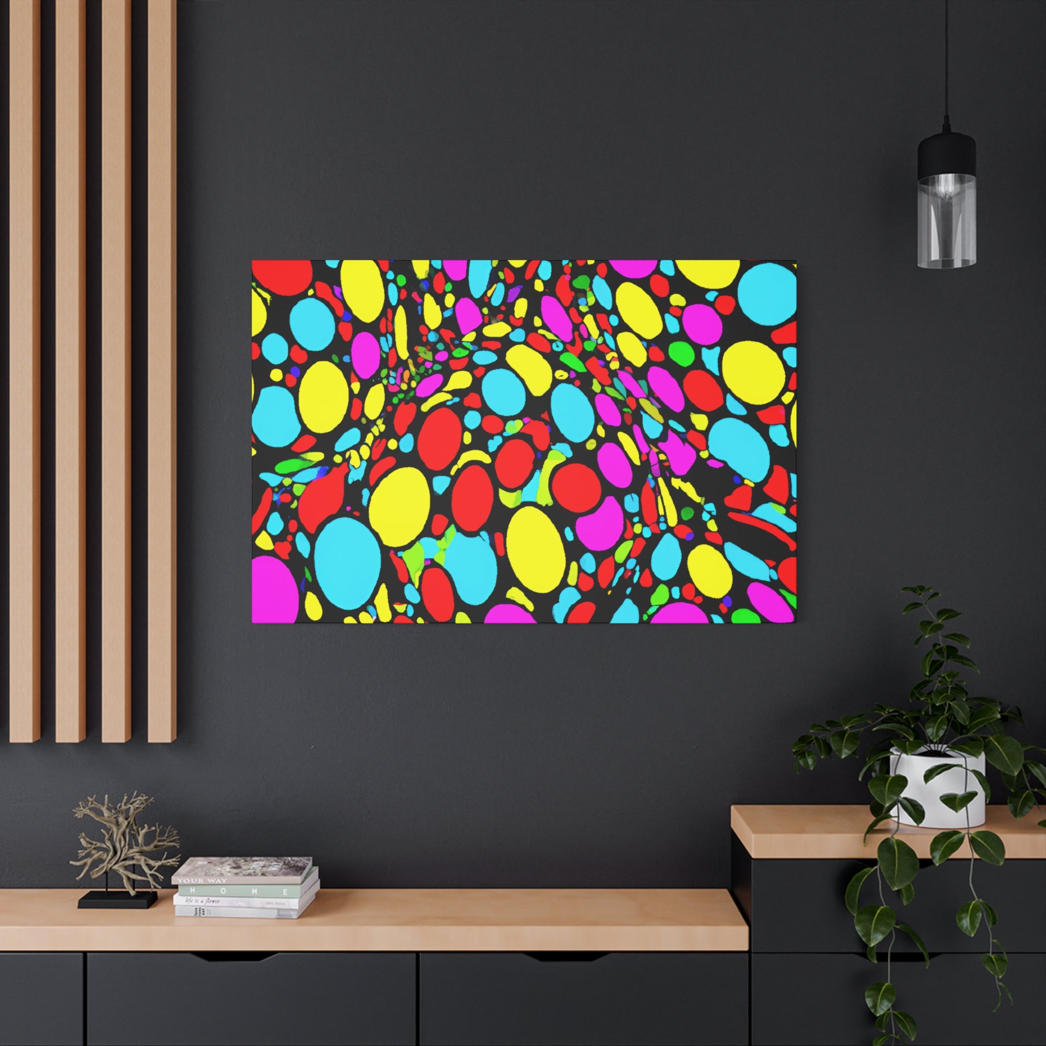 Vibrant Abstract Cell Party Canvas Art Print - Canvas