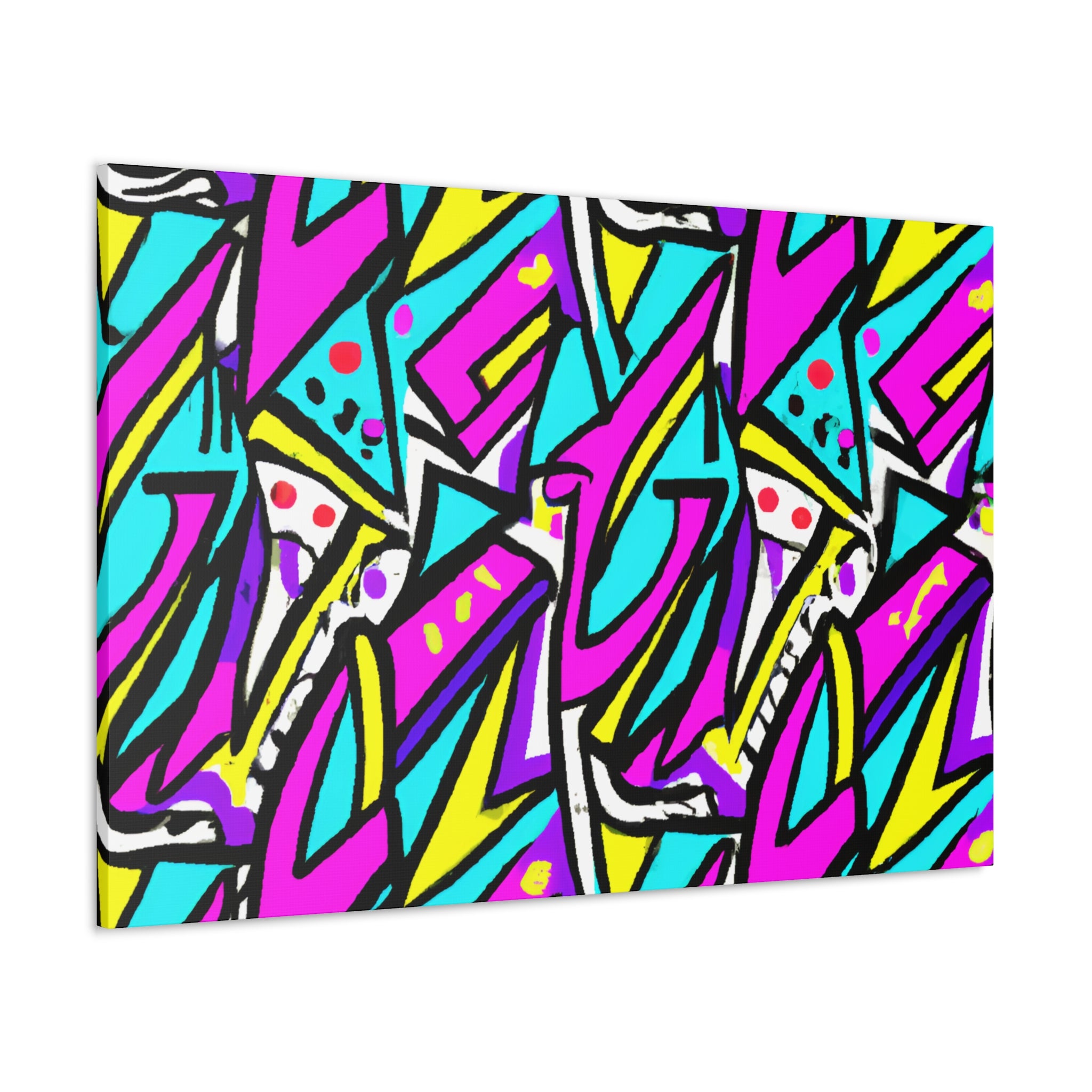 Vibrant Graffiti Style Abstract Canvas Art - Canvas