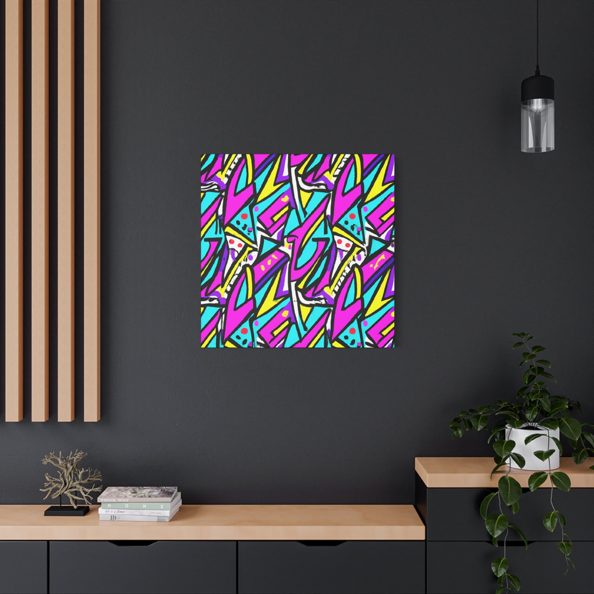 Vibrant Graffiti Style Abstract Canvas Art - Canvas
