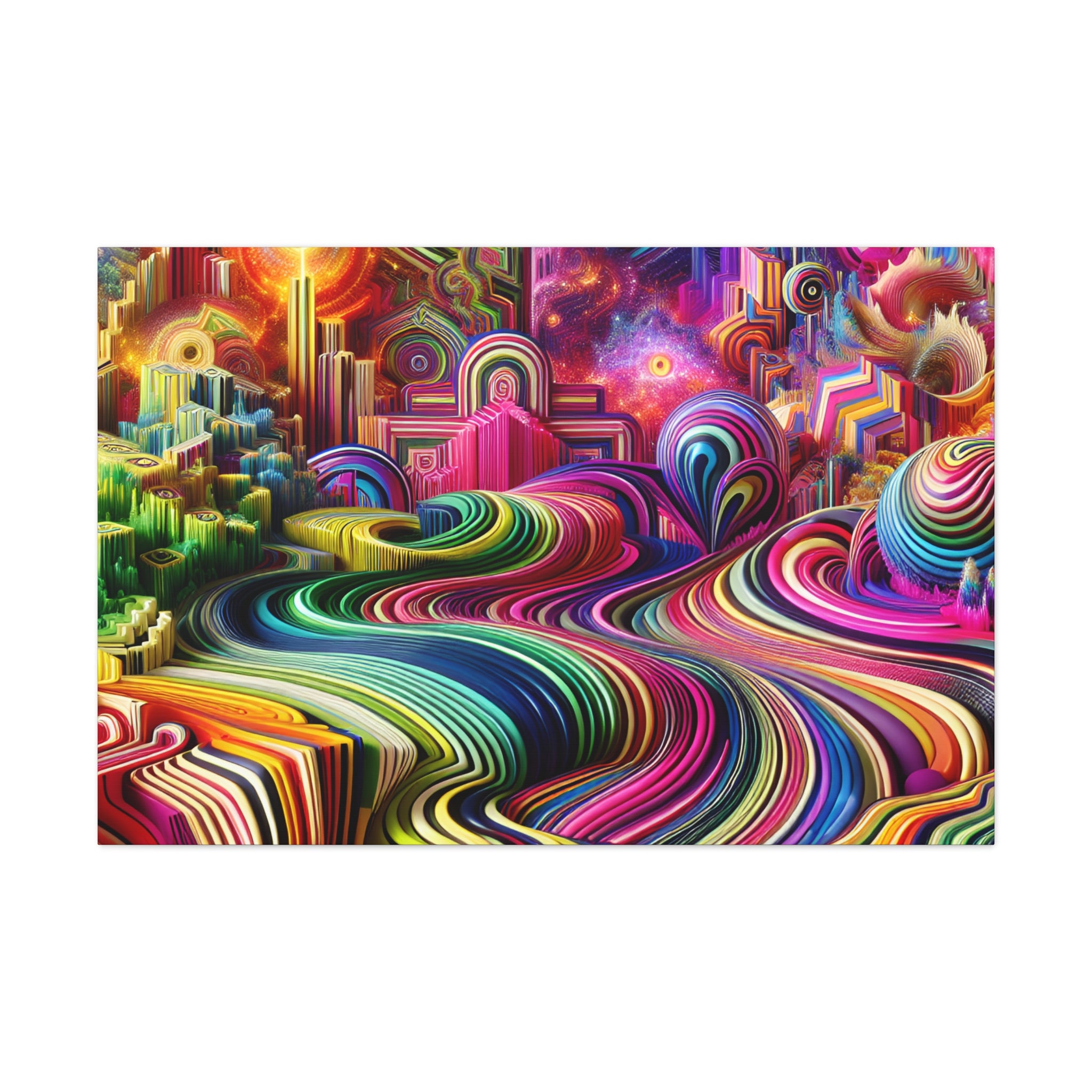 Psychedelic Visions Color Burst Abstract Canvas Art - Canvas