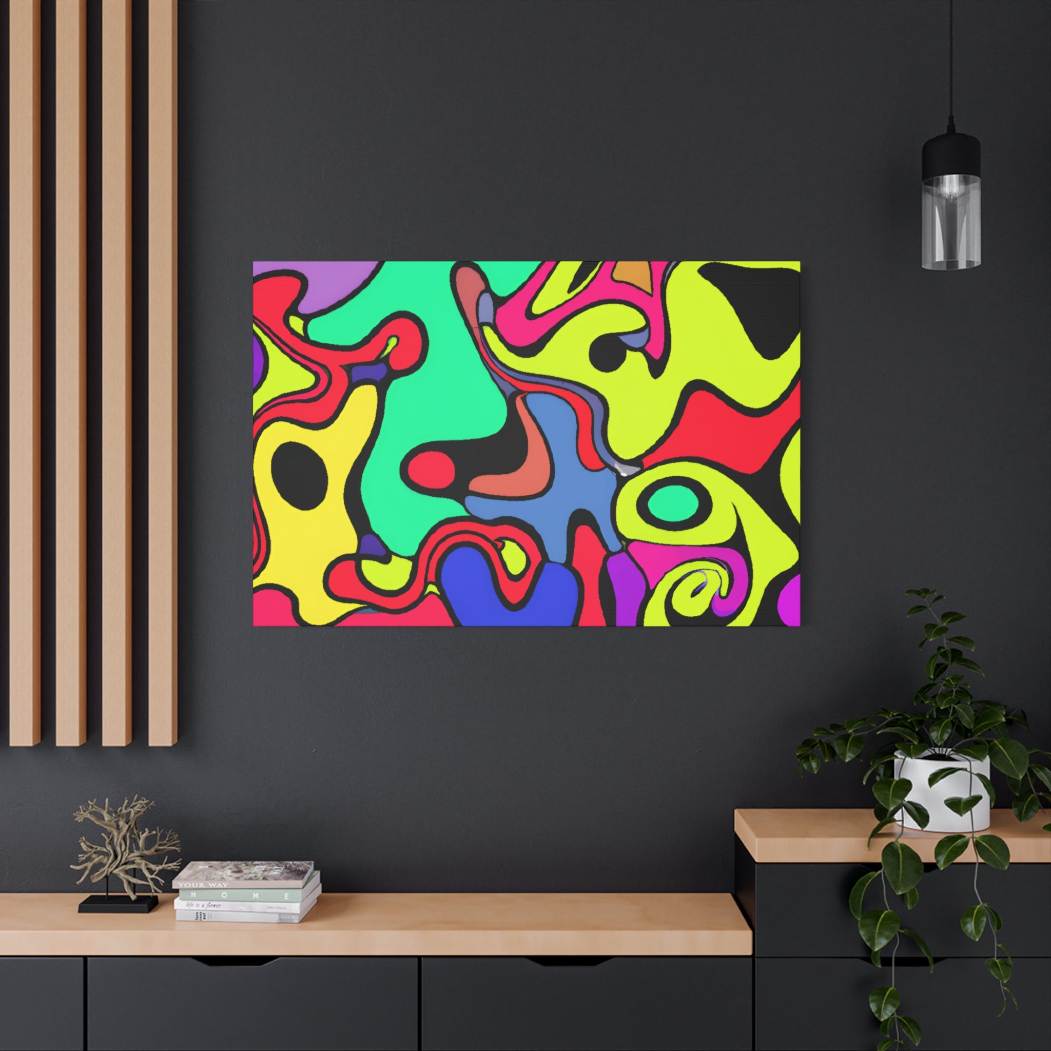 Psychedelic Color Fusion Abstract Art Canvas - Canvas