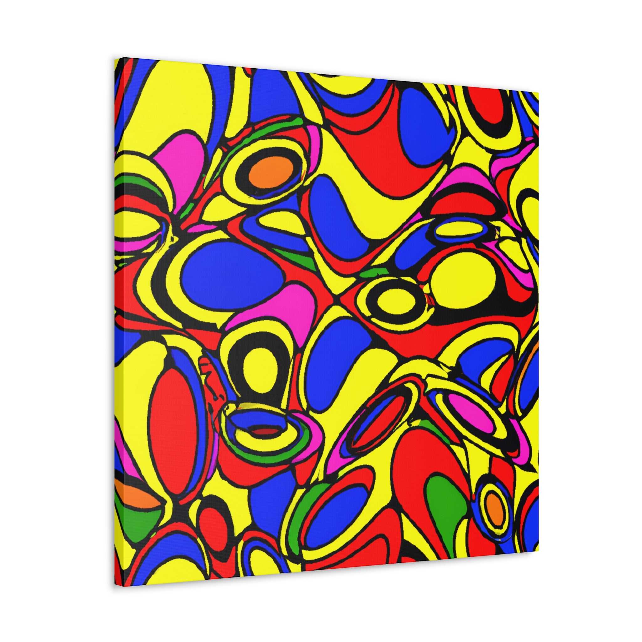 Vibrant Abstract Psychedelic Shapes Canvas Art Print - Canvas