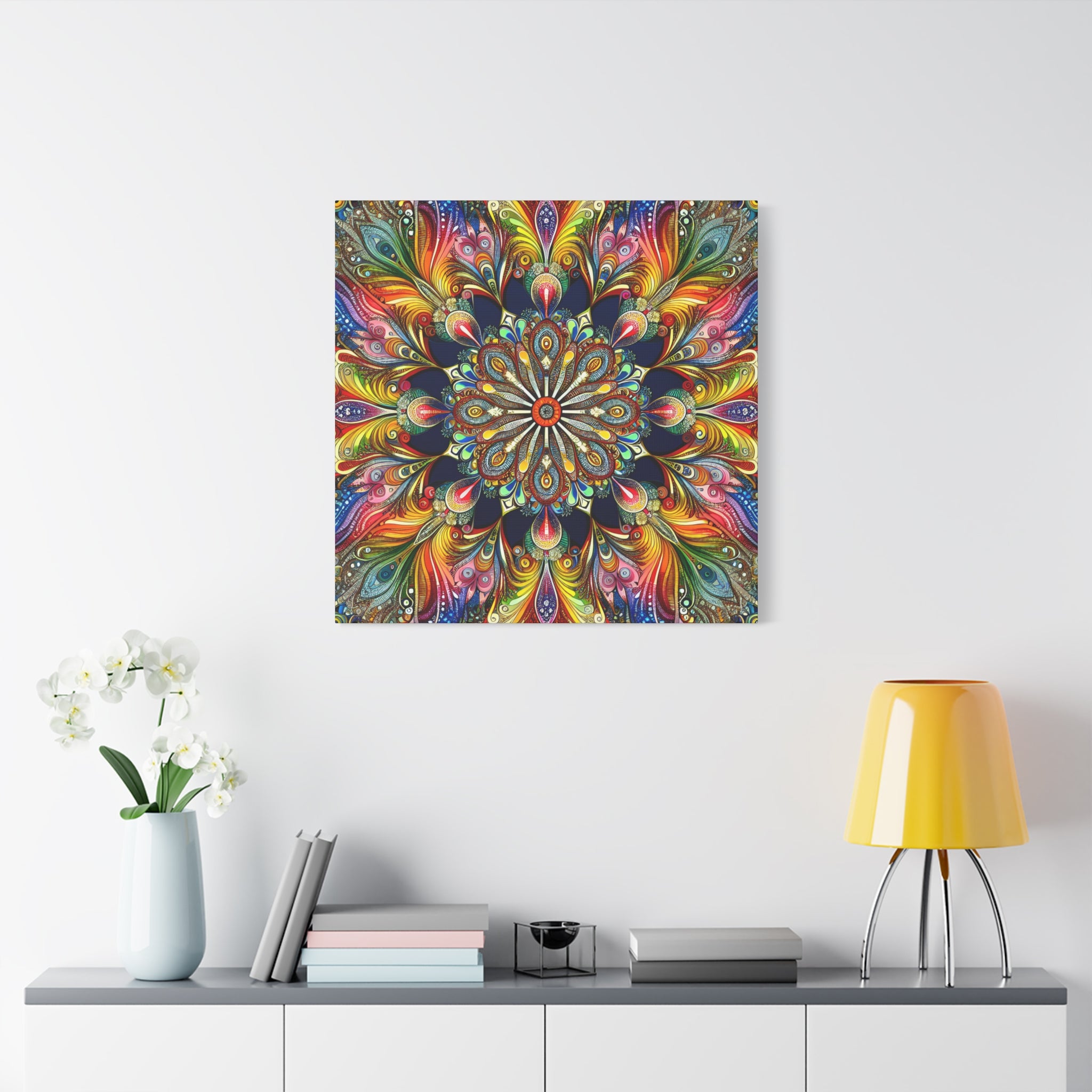 Vibrant Mandala Symphony Premium Canvas Art - Canvas