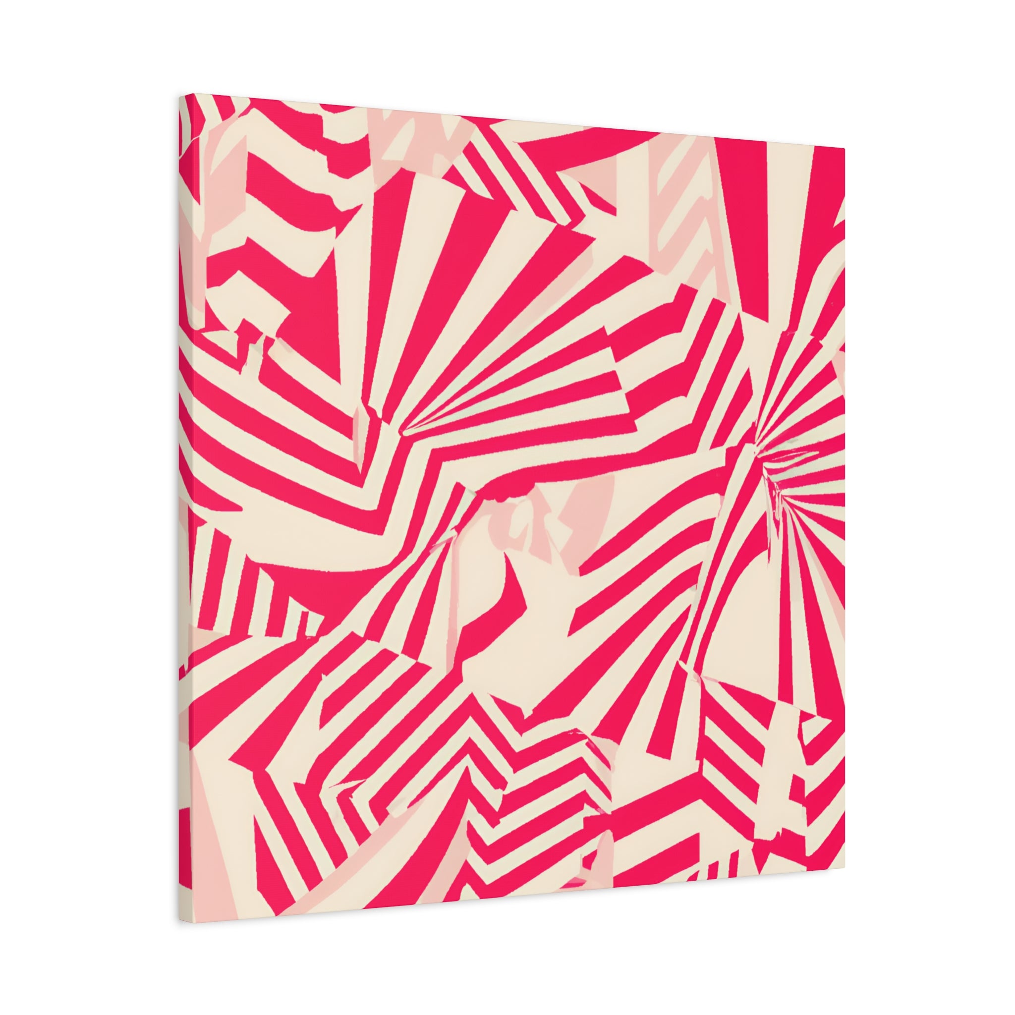 Crimson Geometric Vortex Abstract Art Canvas - Canvas