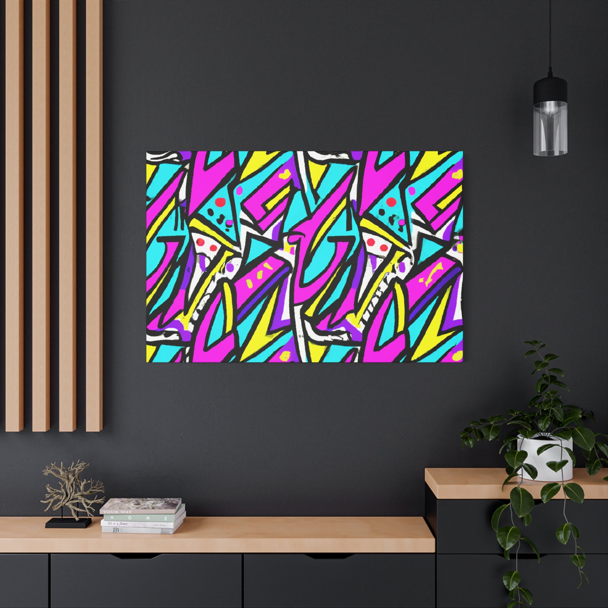 Vibrant Graffiti Style Abstract Canvas Art - Canvas