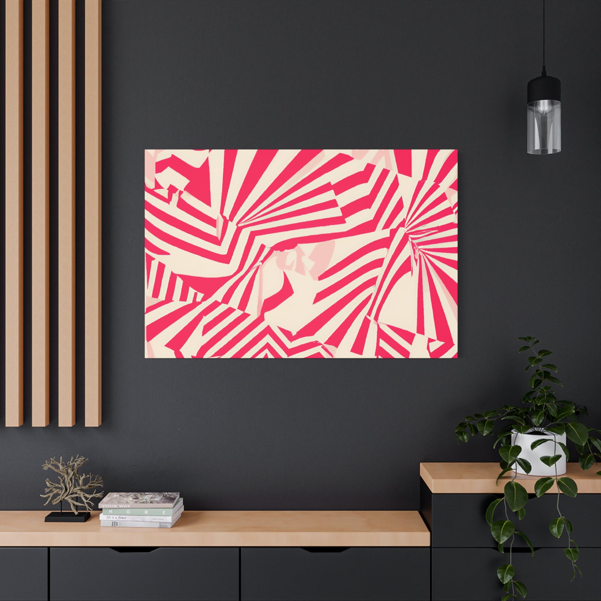 Crimson Geometric Vortex Abstract Art Canvas - Canvas